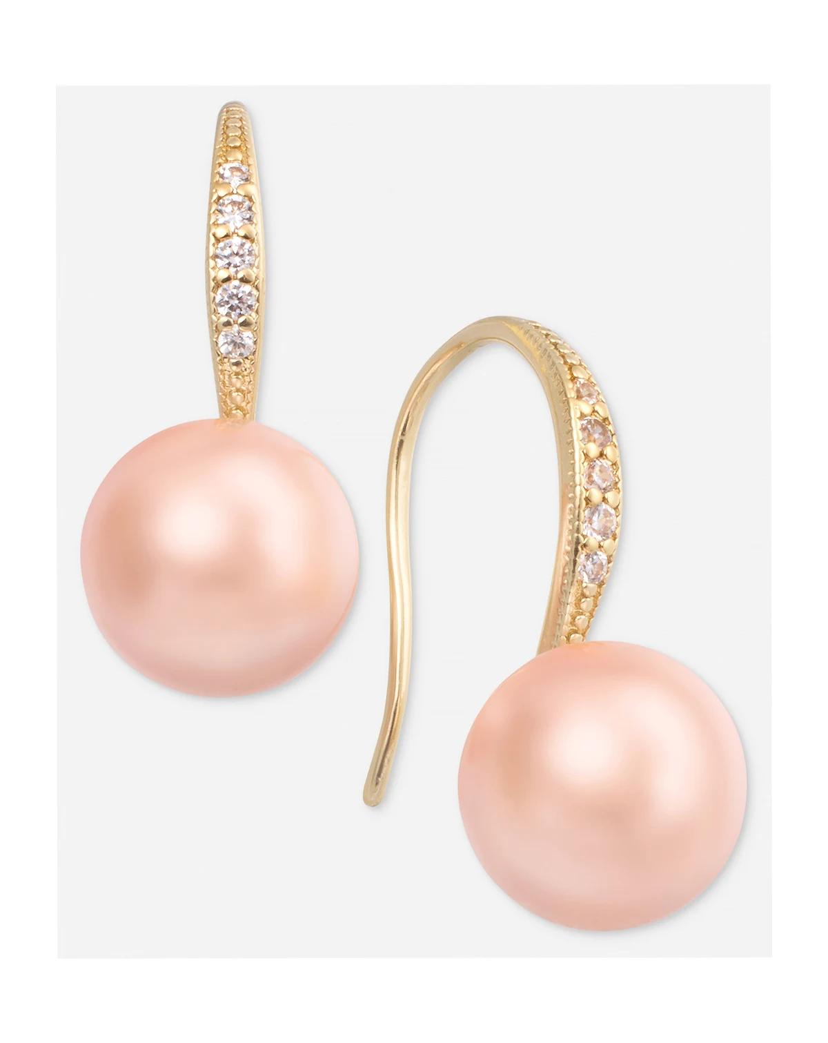 Pavé & Imitation Pearl Drop Earrings, Macy's Exclusive