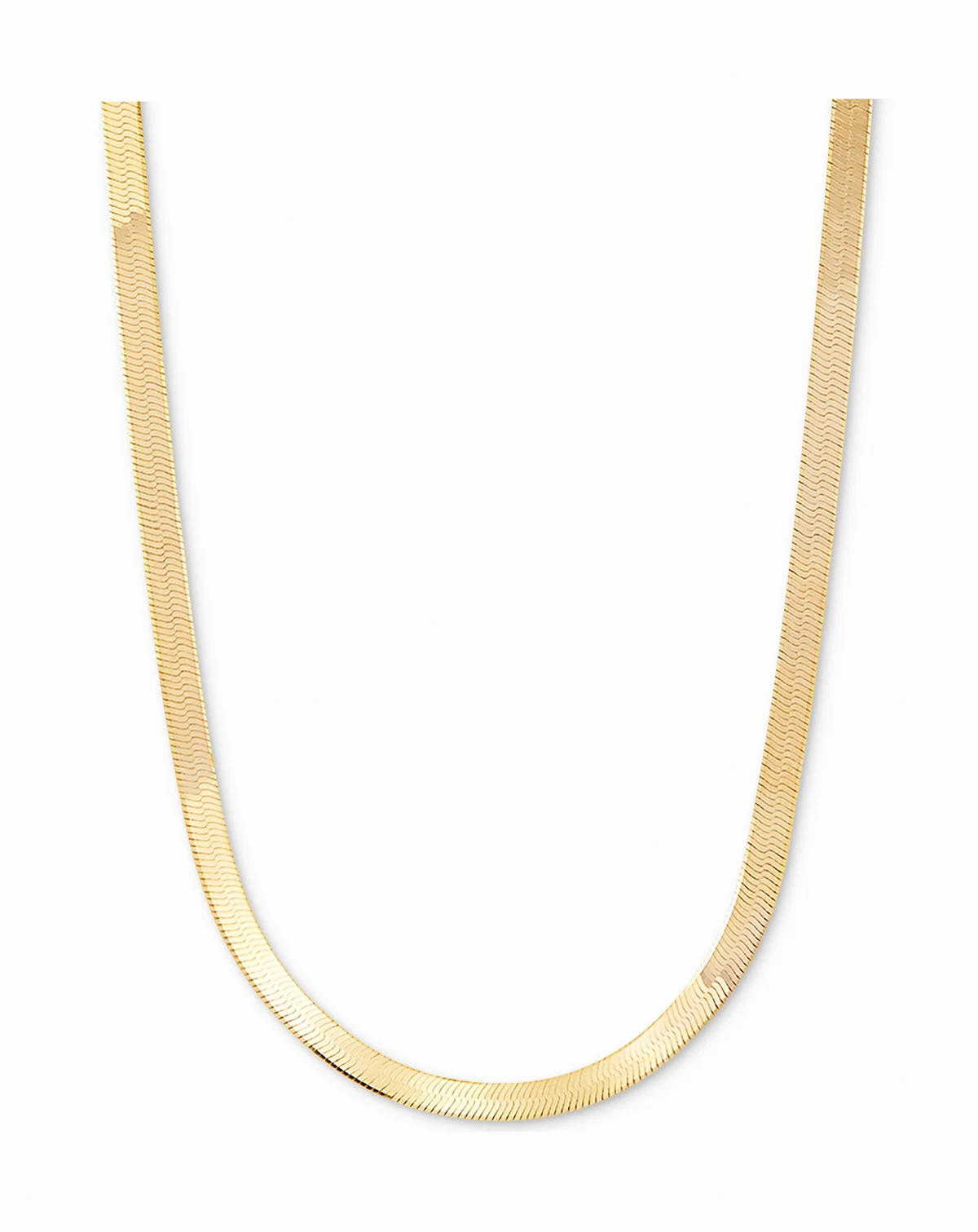 Herringbone Link 18" Chain Necklace in Sterling Silver