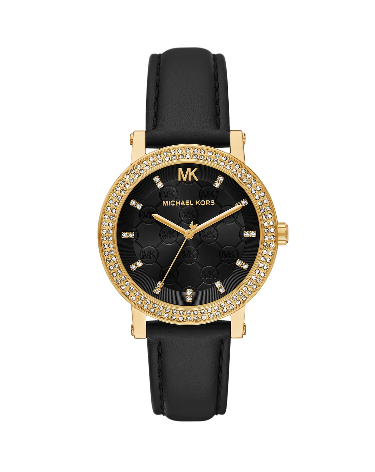 Women's Corey Three-Hand Black Leather Watch, 38mm