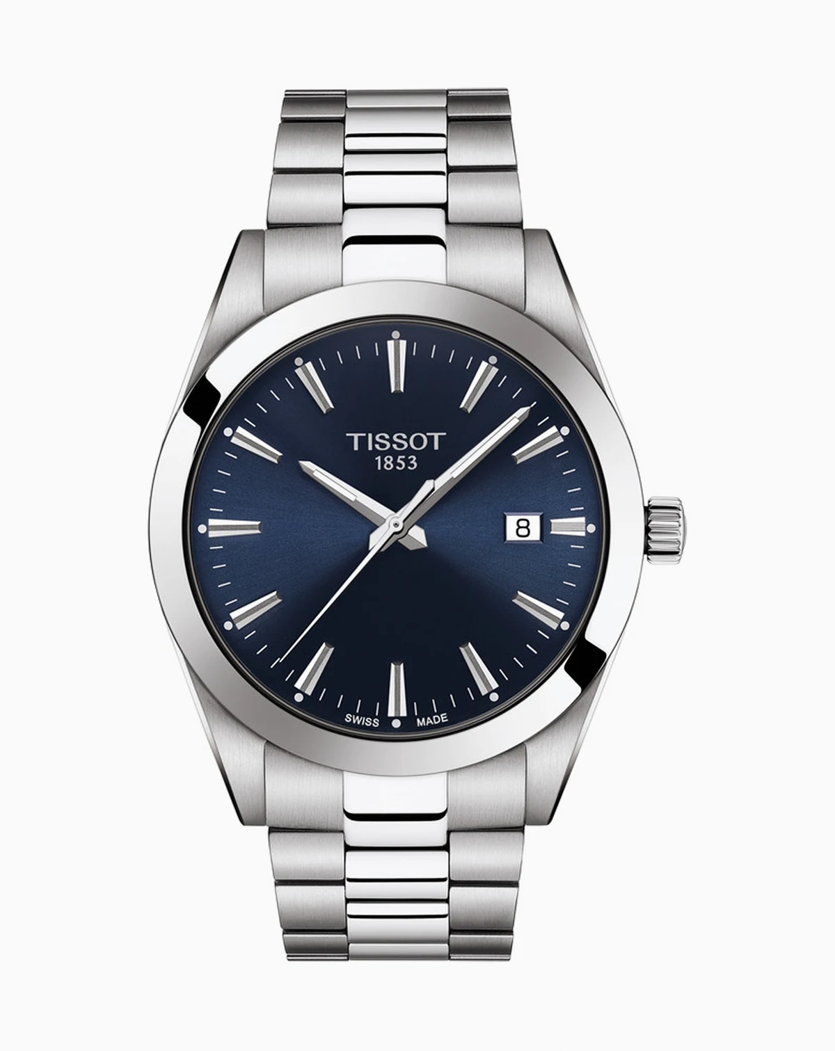Men's Swiss T-Classic Gentleman Stainless Steel Bracelet Watch 40mm