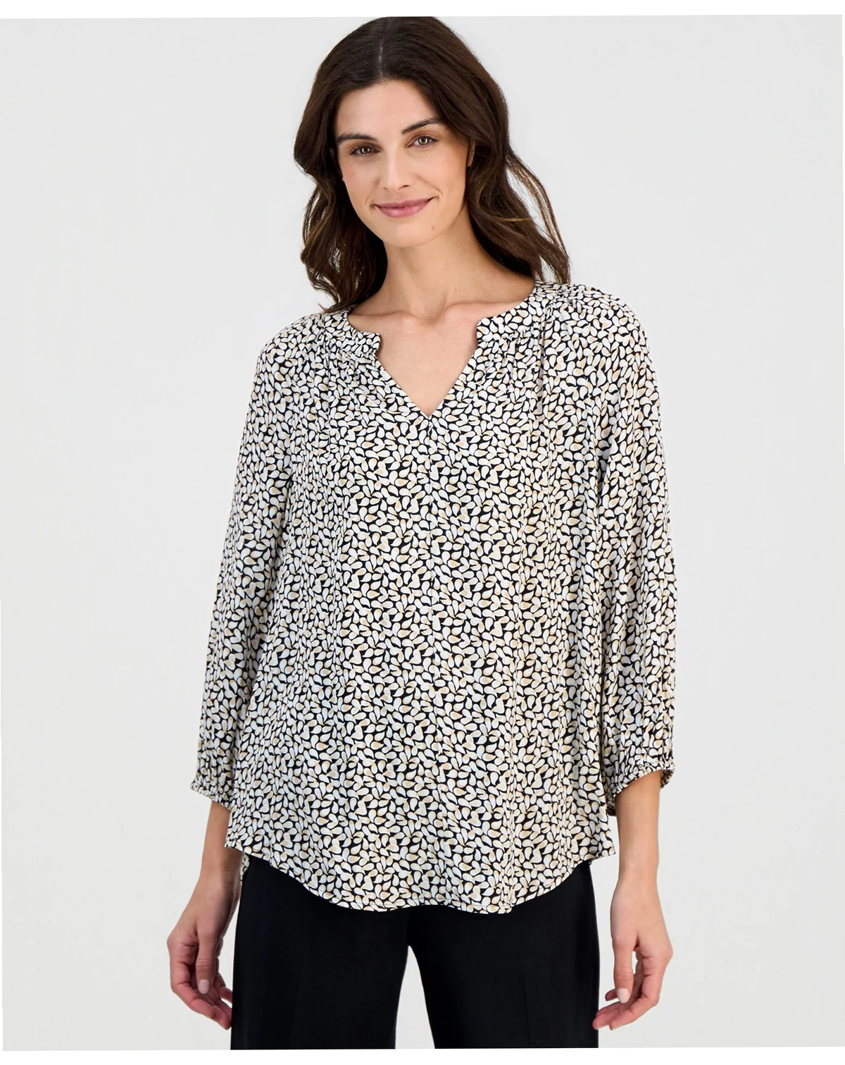 Women's Printed 3/4-Sleeve Blouse, Macy's Exclusive