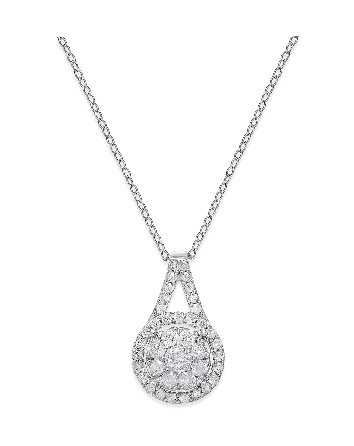 Diamond Pendant 18" Necklace (1/2 ct. t.w.) in Sterling Silver