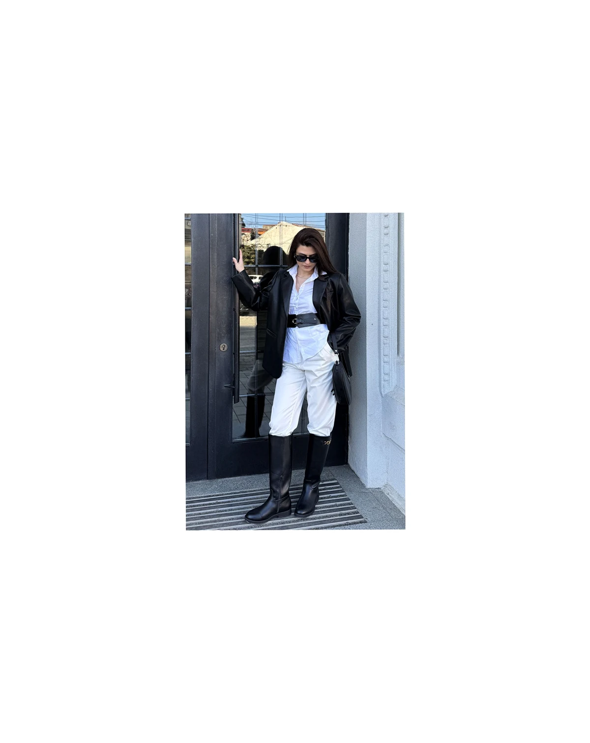 Womens Kiang Metal Chain Link Detail Calf Boots