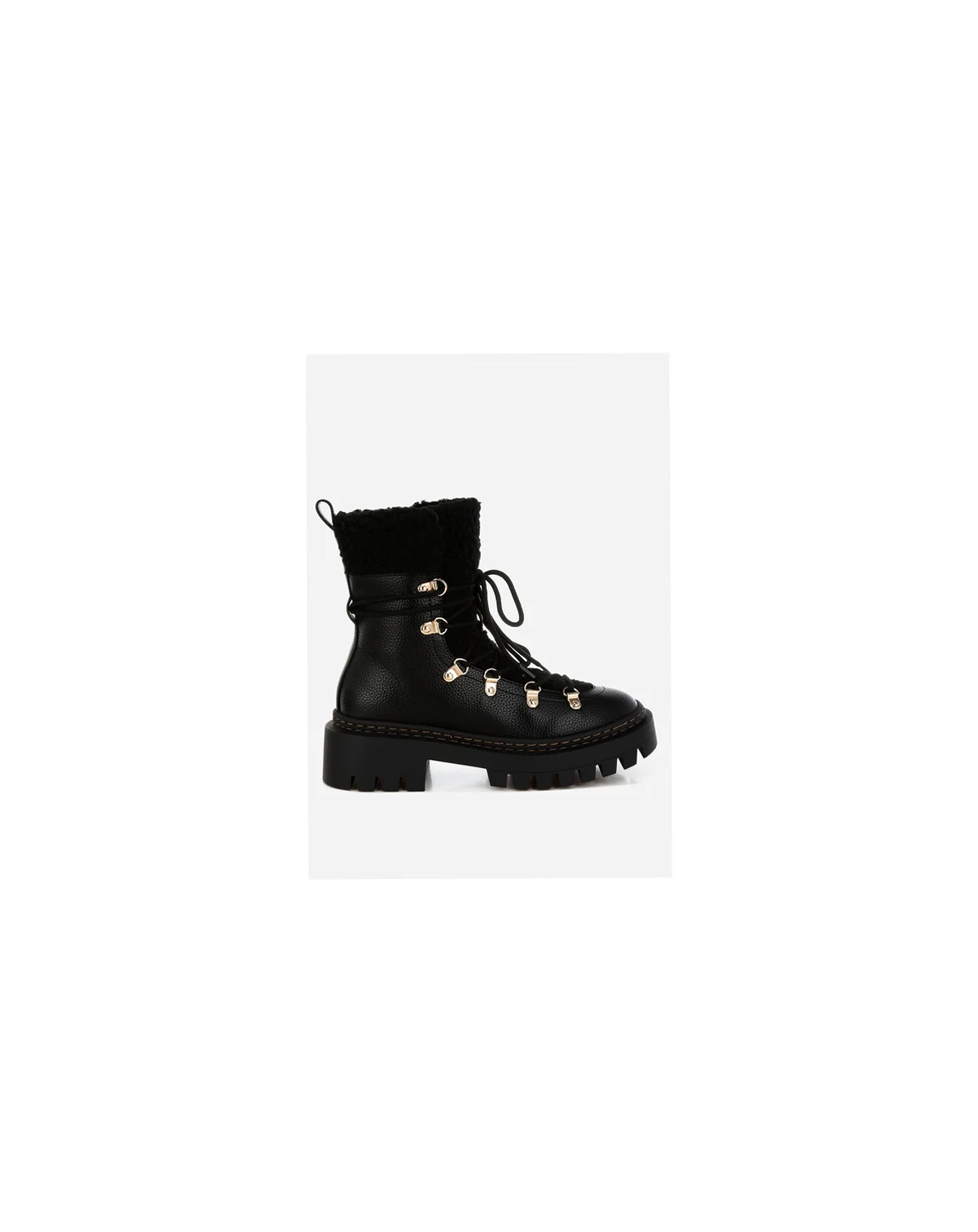 Womens Omul Fleece and Faux Leather Boots