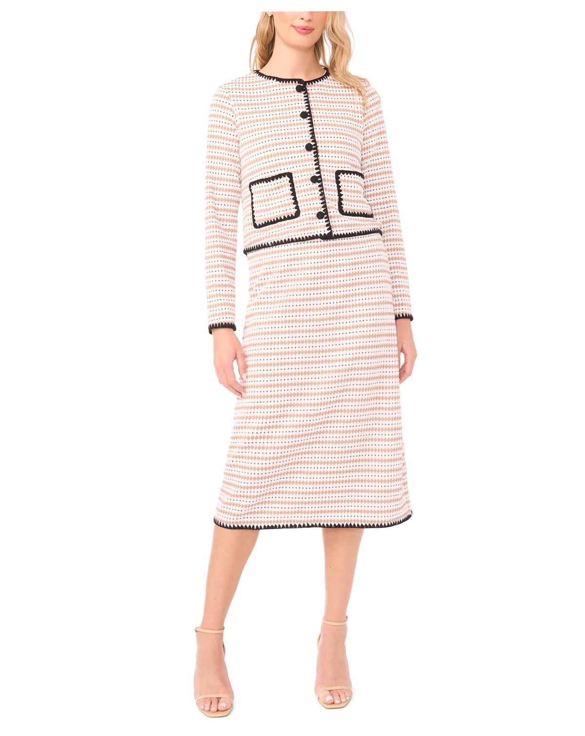 Women's Crochet Detail Knit Midi Skirt