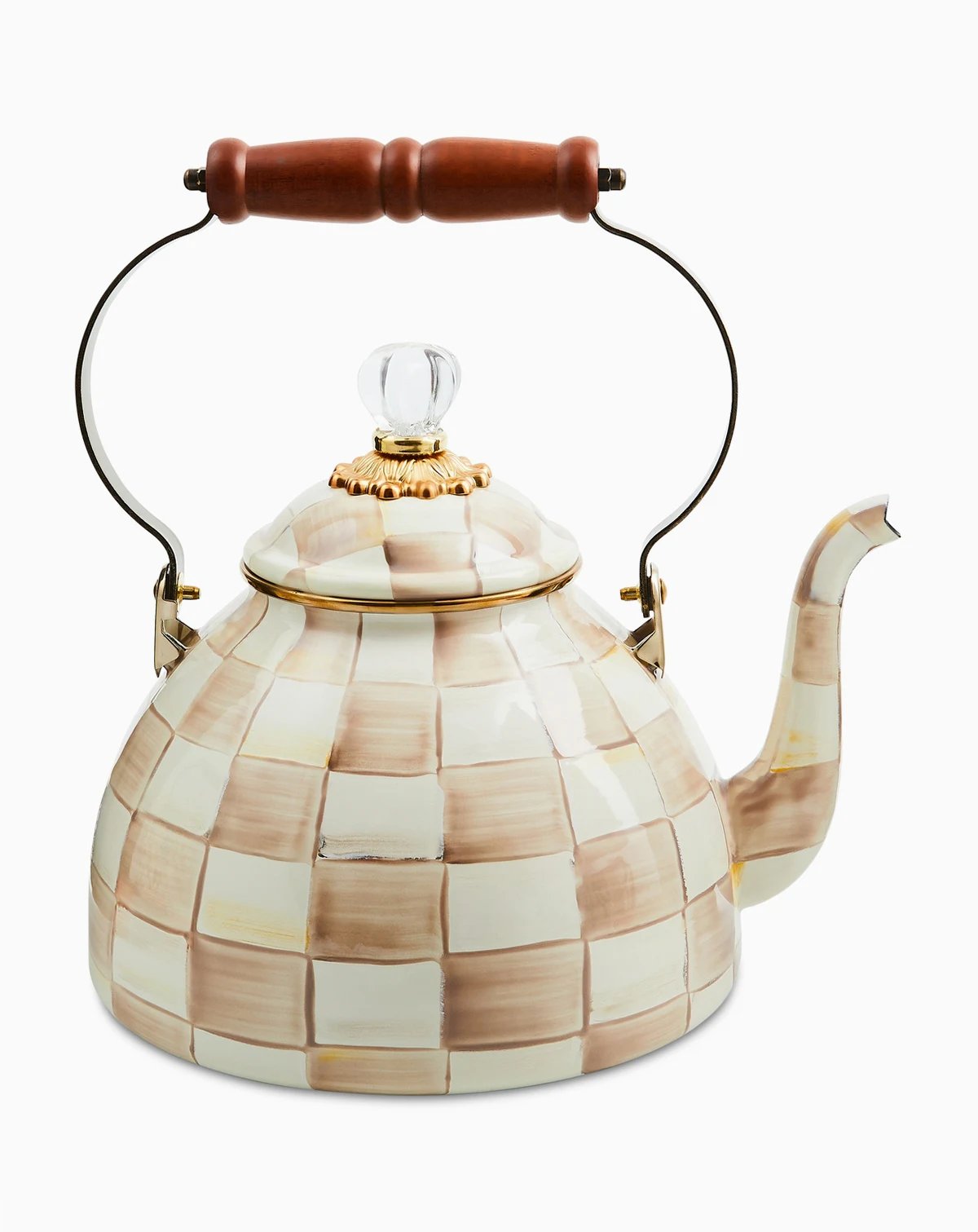 Mocha Check 3-Qt. Tea Kettle