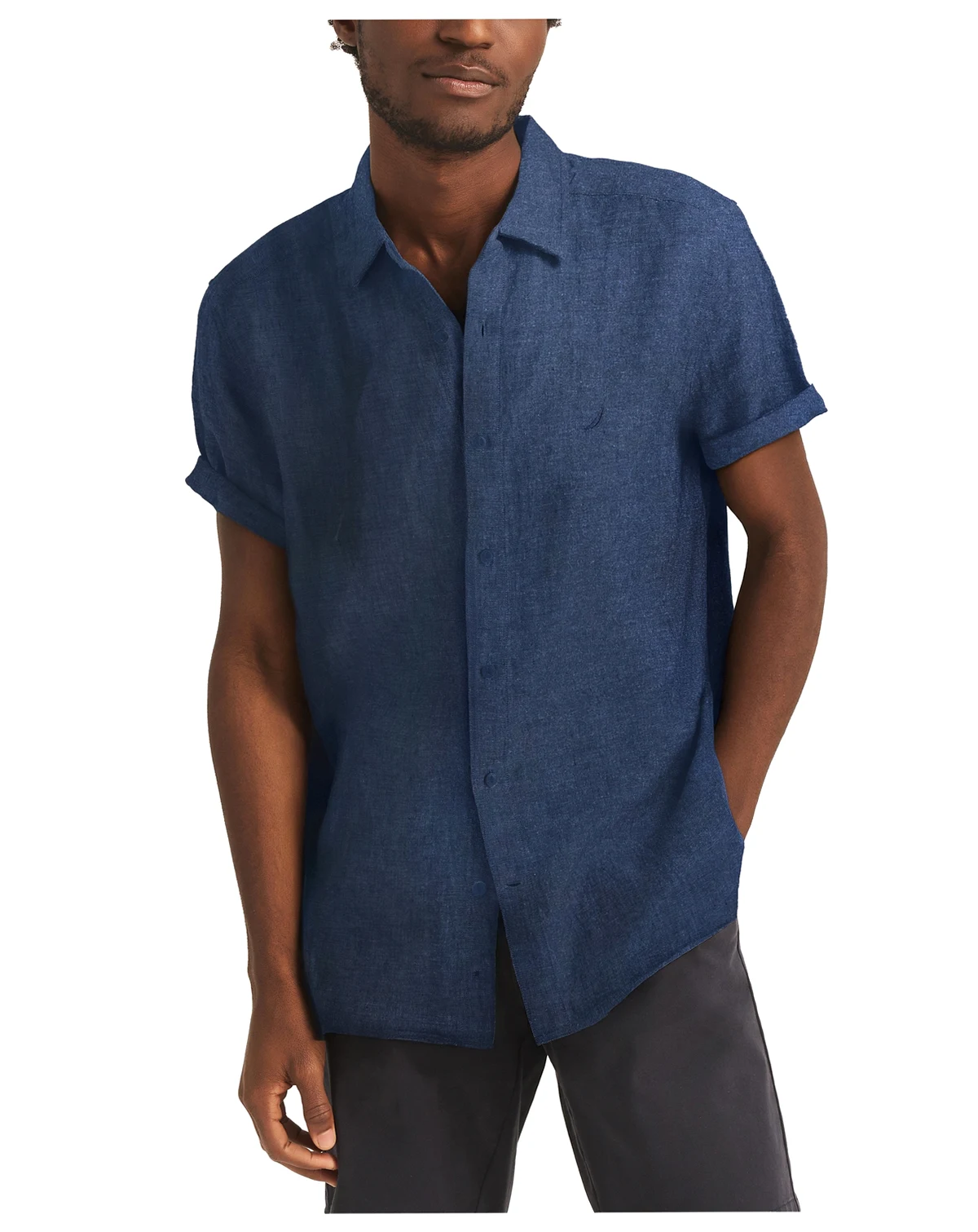 Men's Classic-Fit Solid Linen Shirt
