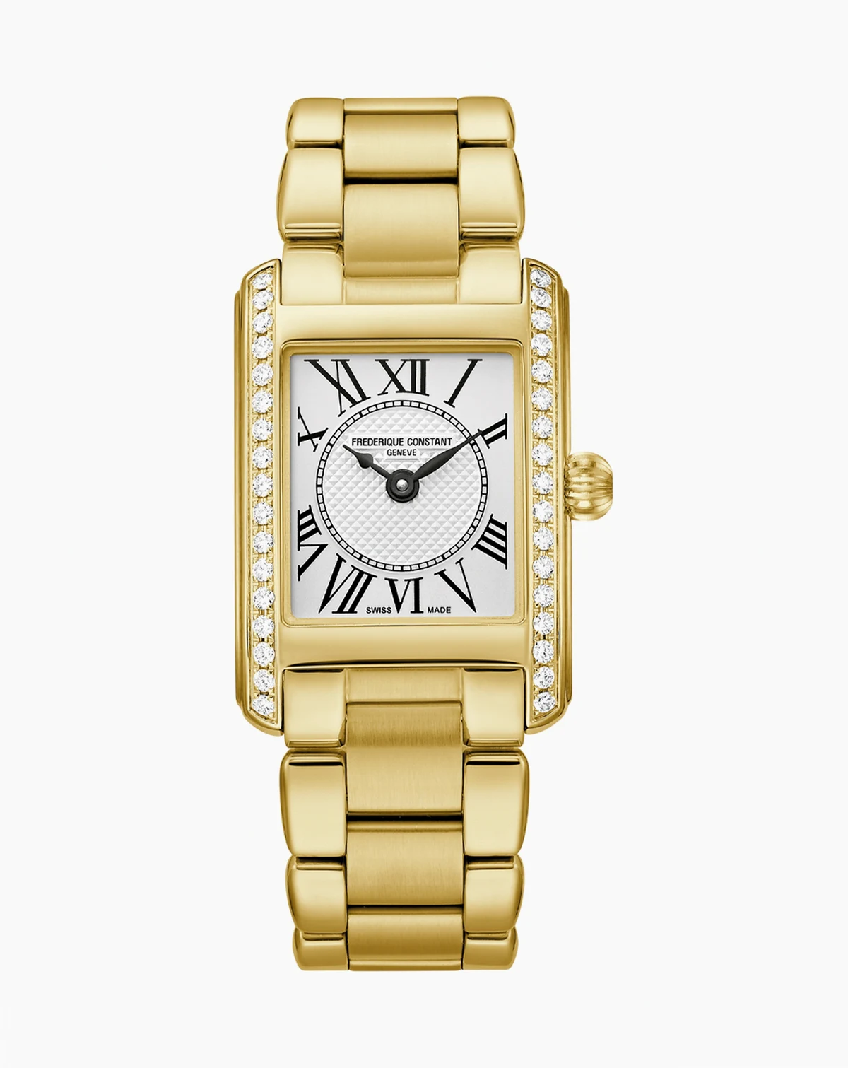 Women's Swiss Carree Diamond (3/8 ct. t.w.) Gold-Tone Stainless Steel Bracelet Watch 23mm