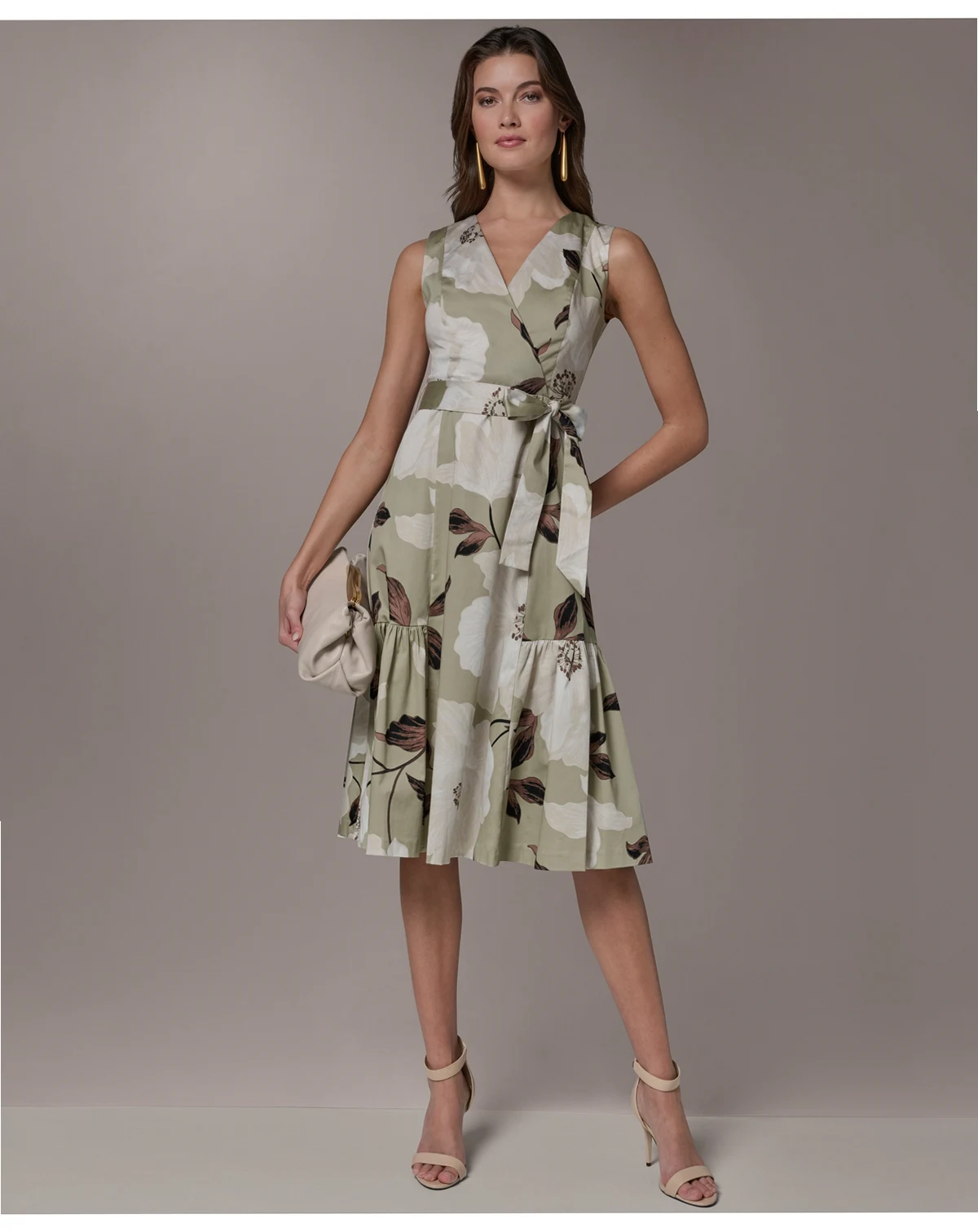Women's Floral A-Line Midi Dress