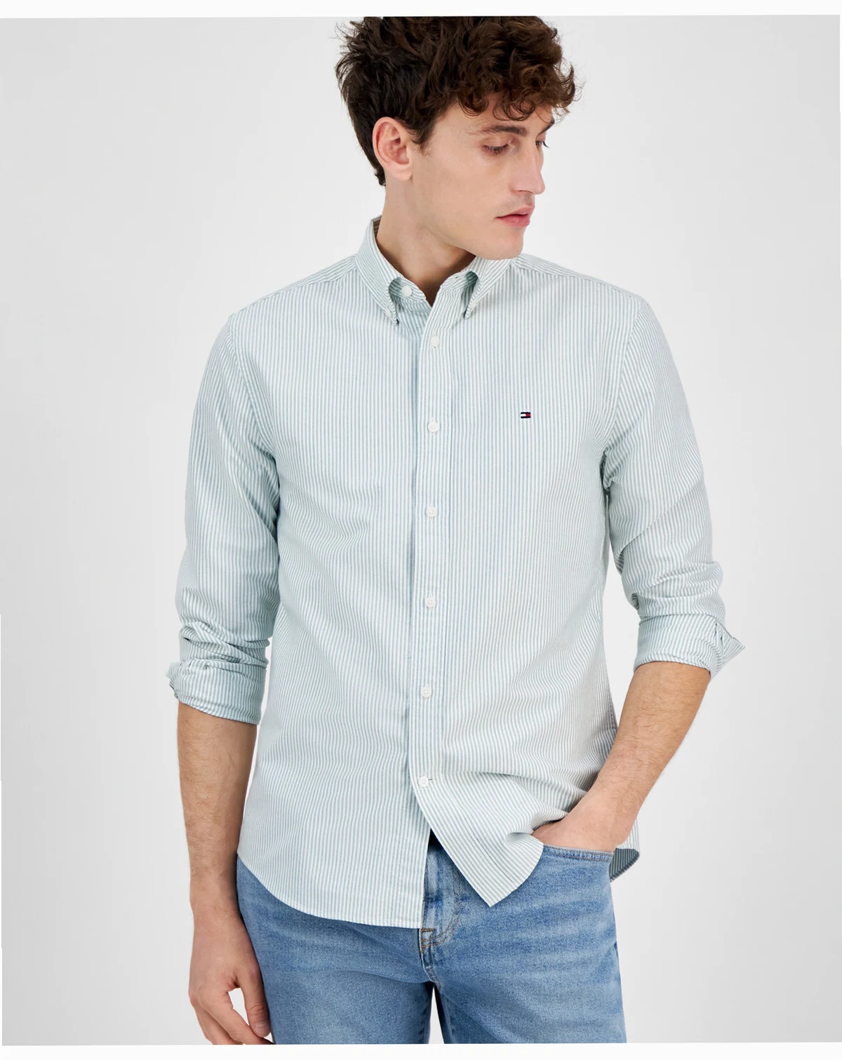 Men's Heritage Regular-Fit Long-Sleeve Oxford Striped Shirt