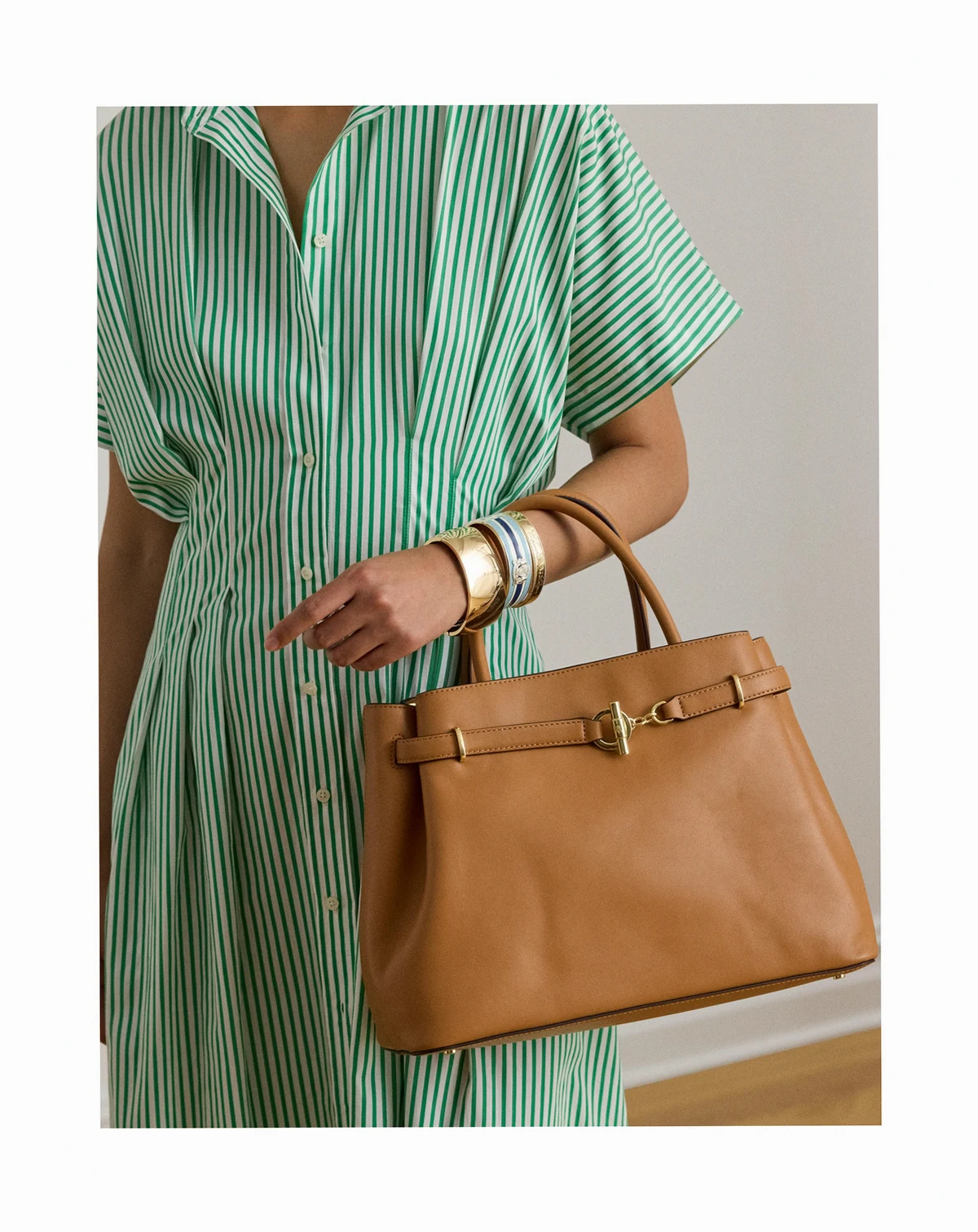 Leather Large Blaike Satchel Bag