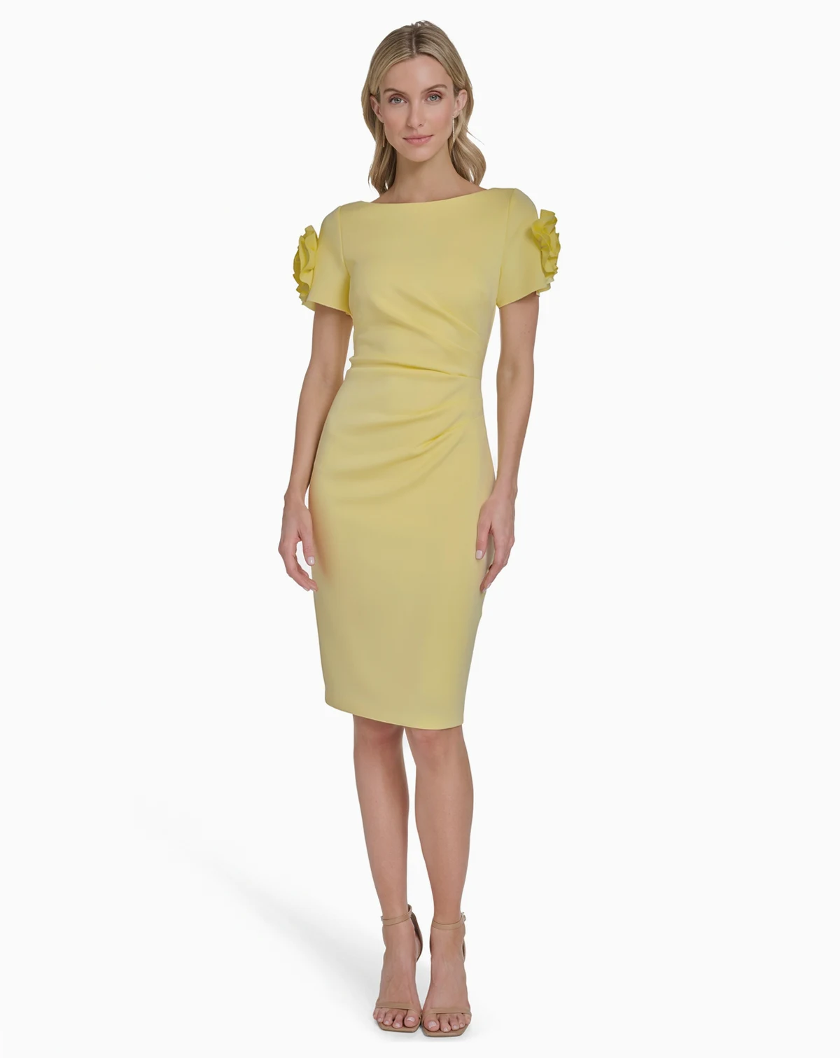 Petite Short-Sleeve Boat Neck Dress