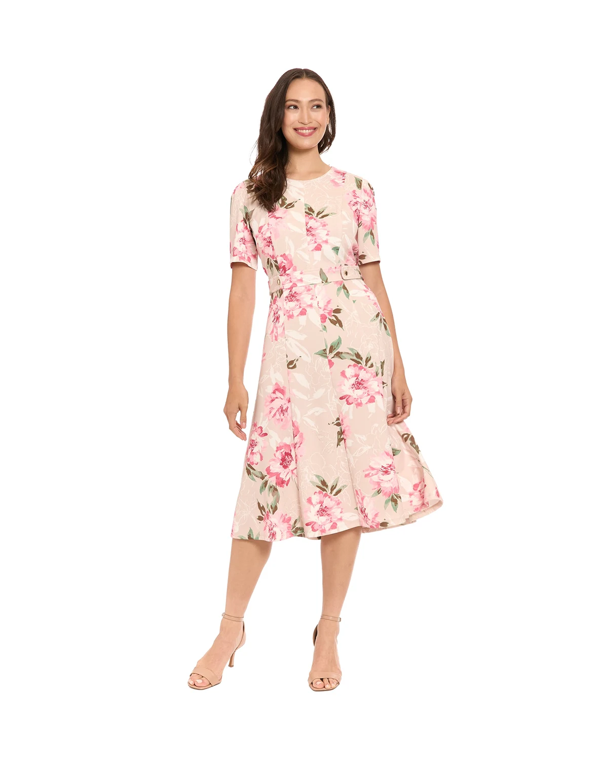 Petite Printed Short-Sleeve Dress