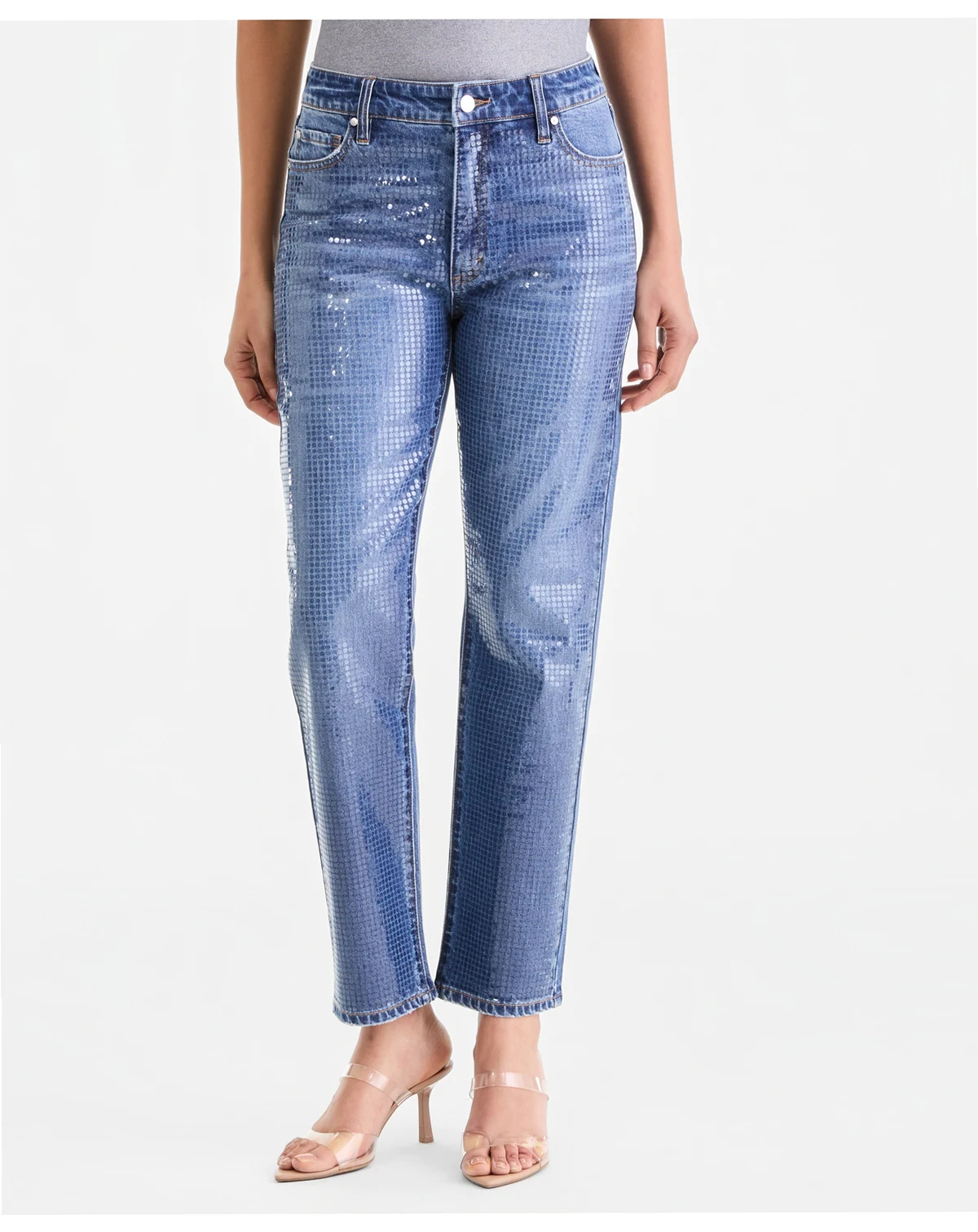 Women's High-Rise Sequin Ankle Jeans, Macy's Exclusive