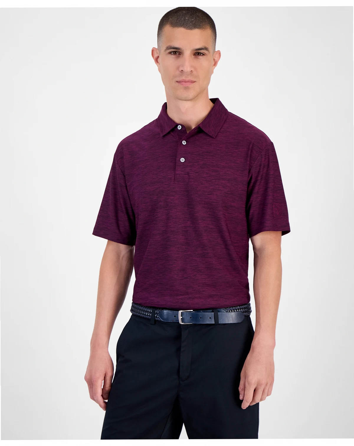 Men's Short-Sleeve Airflux Heather Golf Polo Shirt