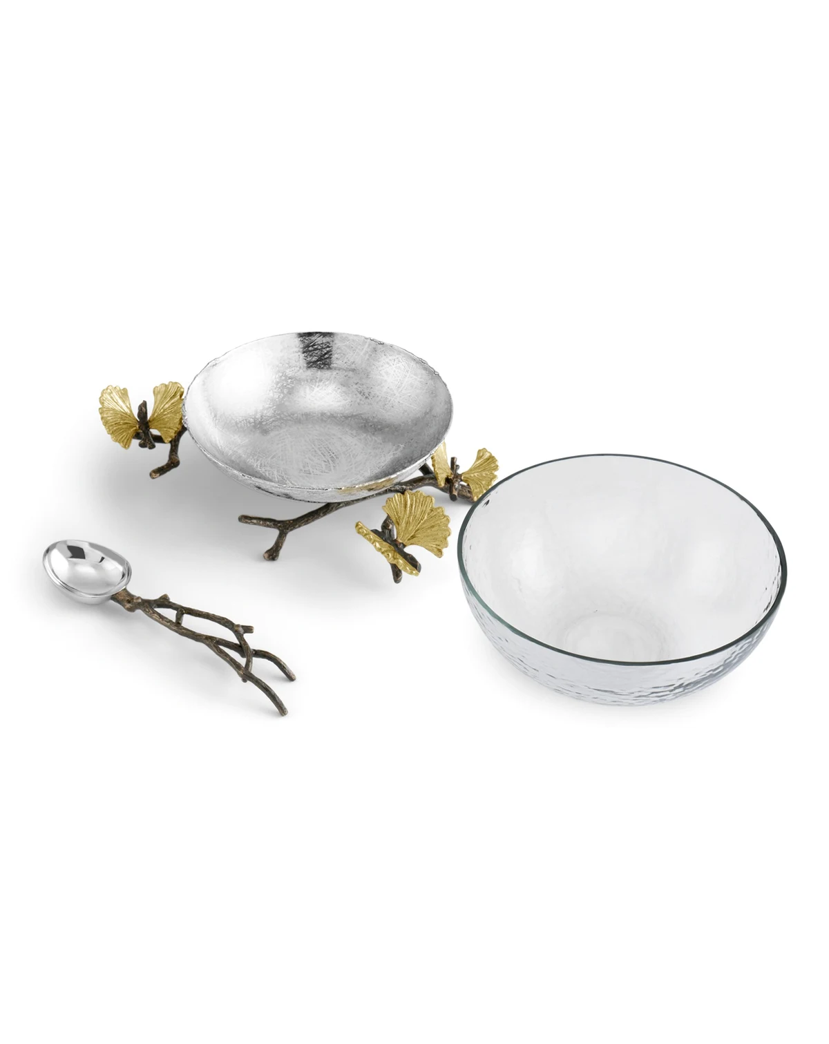 Butterfly Gingko Glass Nut Dish