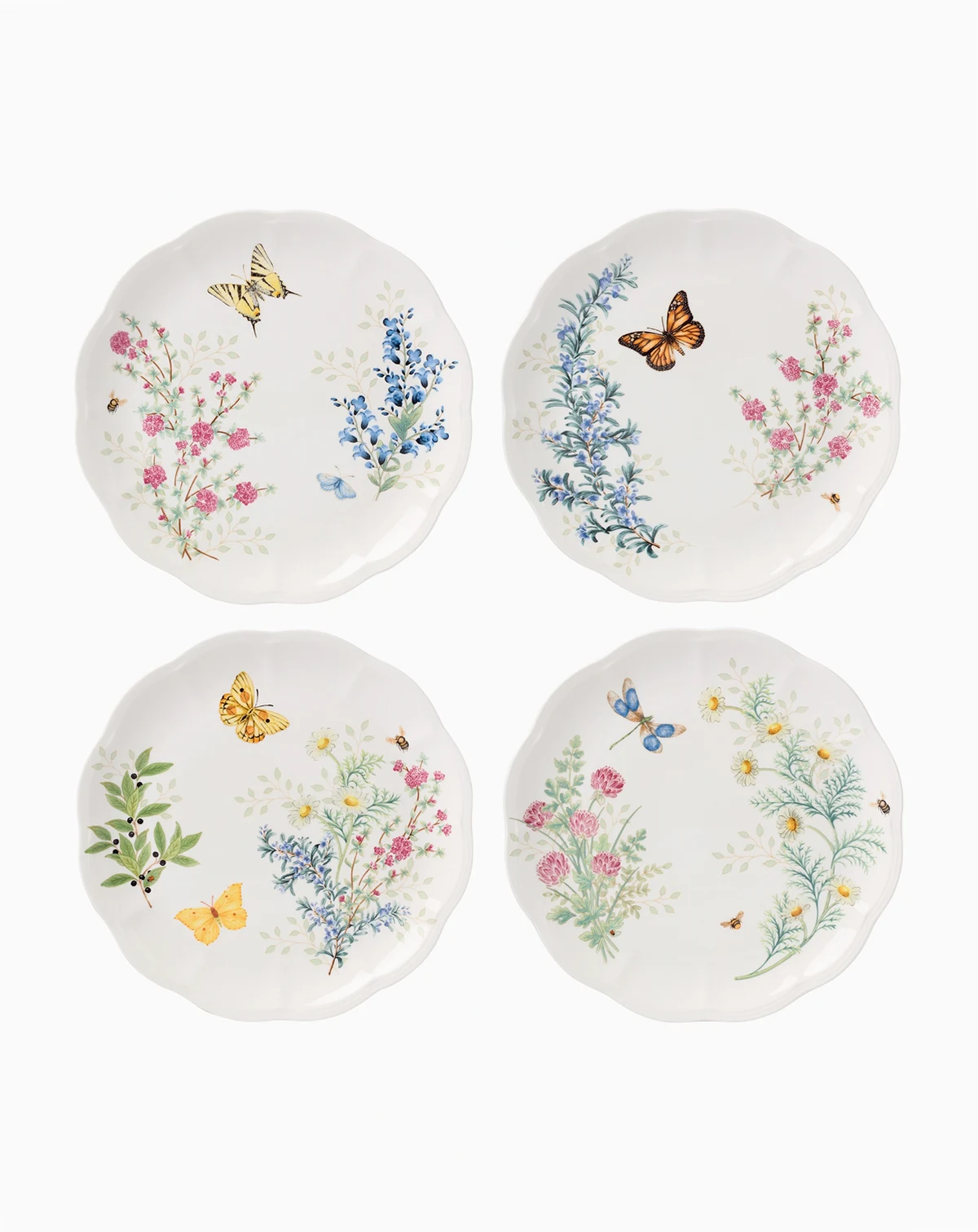 Butterfly Meadow Herbs Dinner Plates, Set of 4