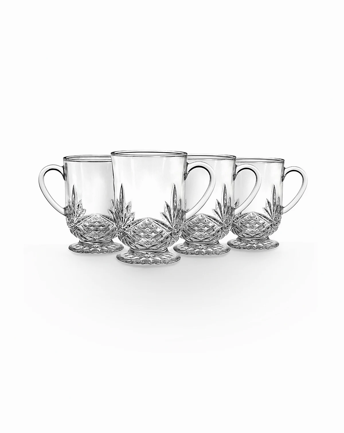 Dublin Crystal Footed Coffee Mug, Set of 4