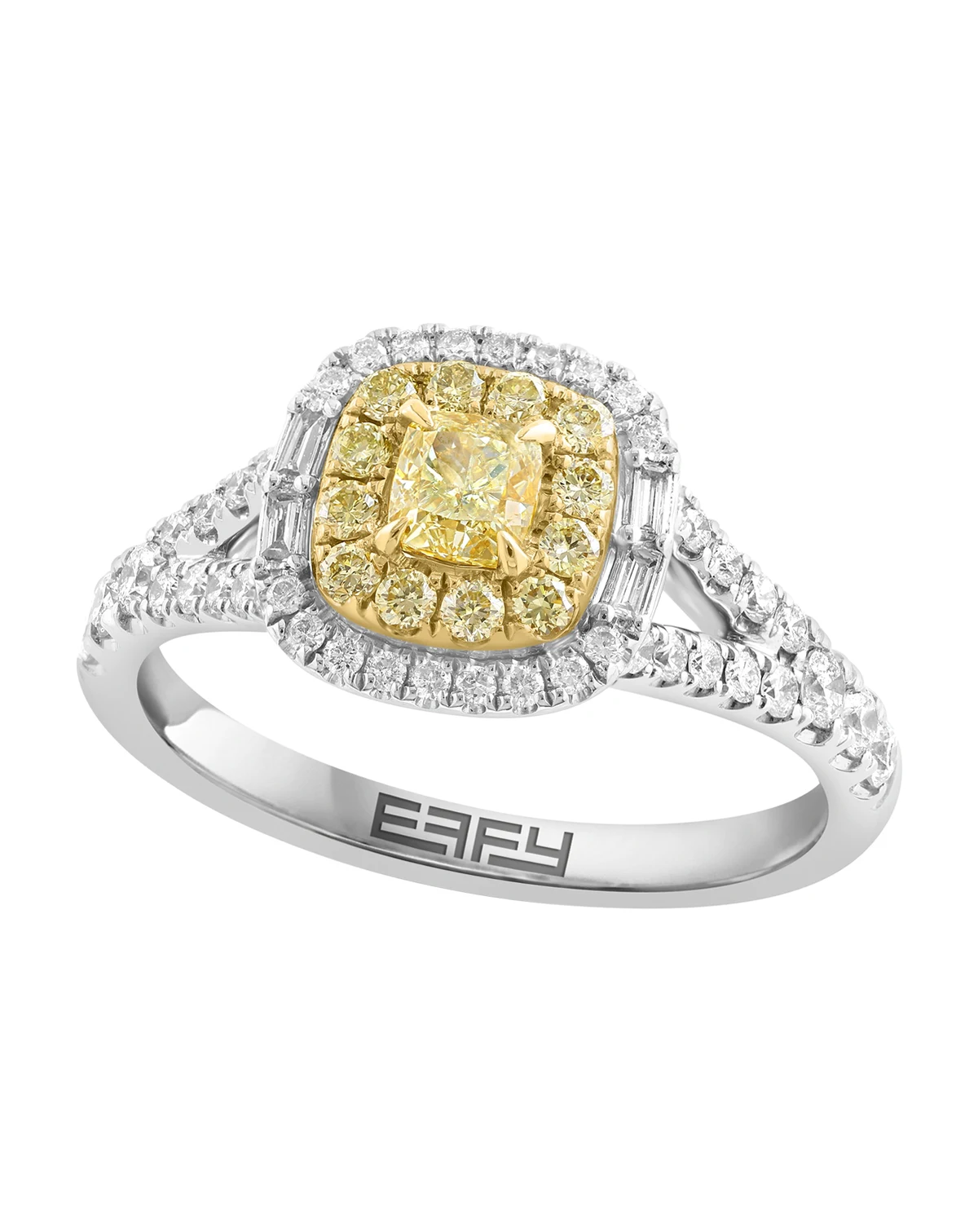 White and Yellow Diamond Ring (7/8 ct. t.w.) in 18k Two-Tone Gold