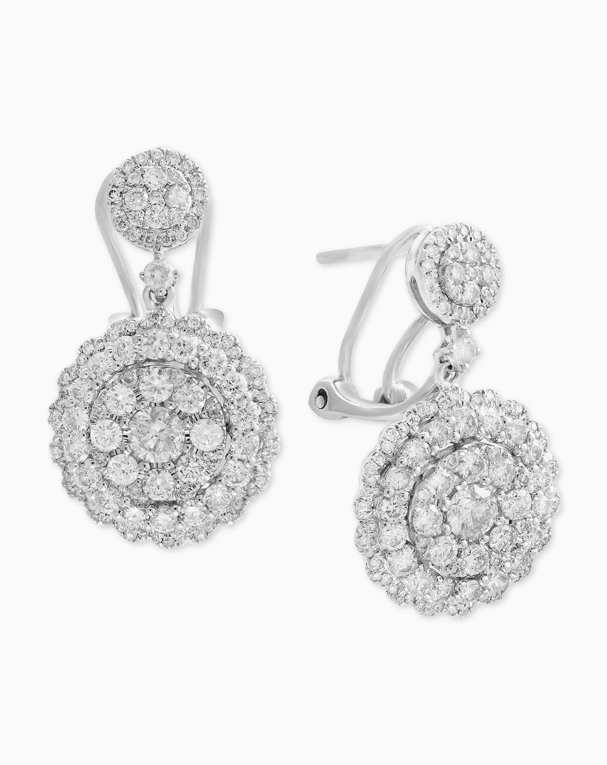 EFFY® Diamond Cluster Drop Earrings (2-1/10 ct. t.w.) in 14k White, Rose, or Yellow Gold