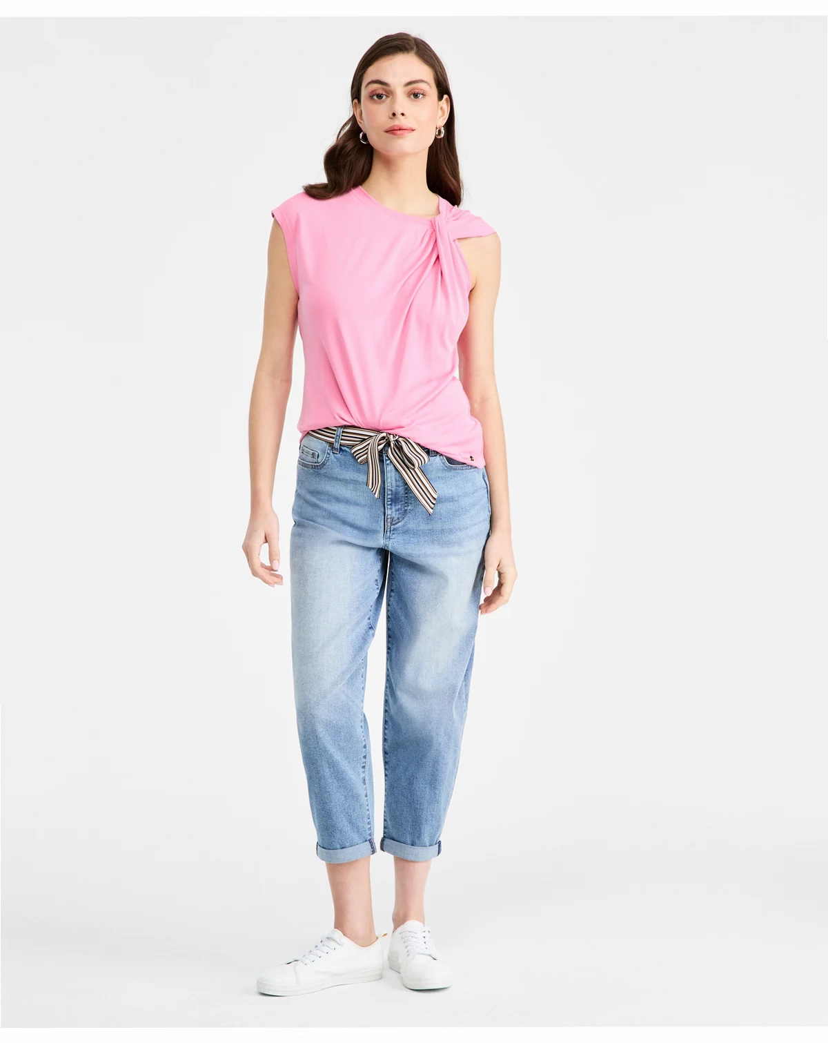 Women's Belted Carrot Jeans