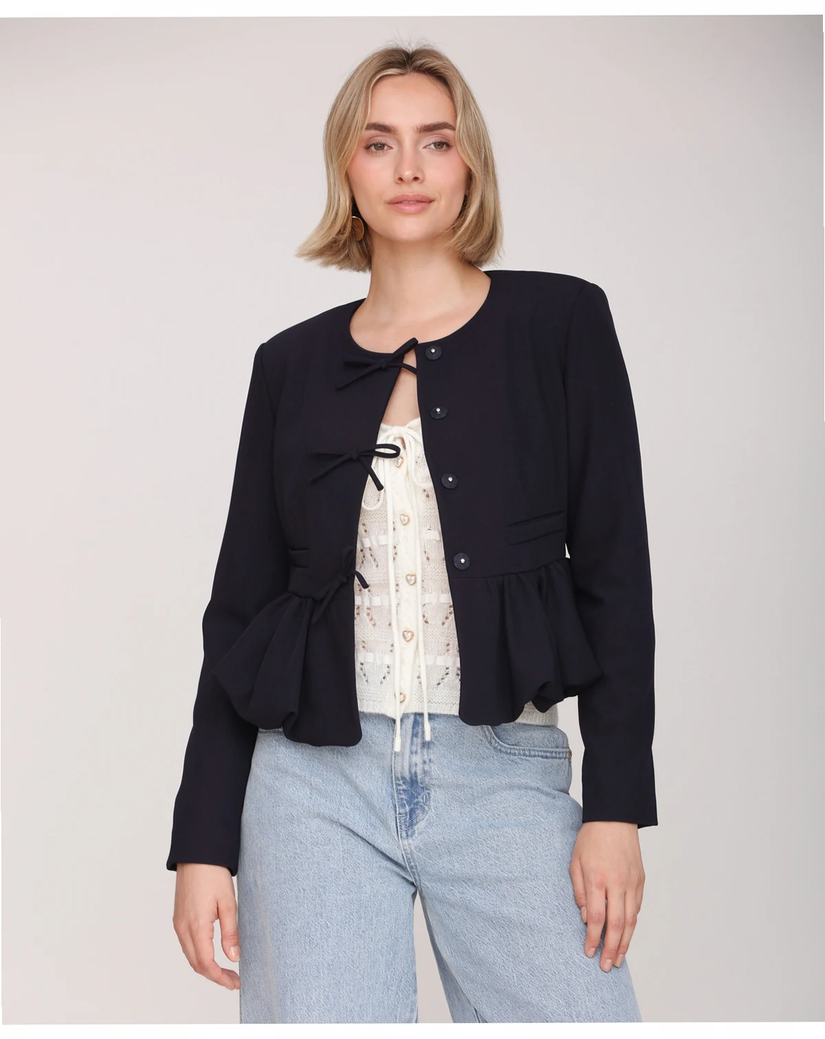 Women's Long Sleeve Bow Jacket