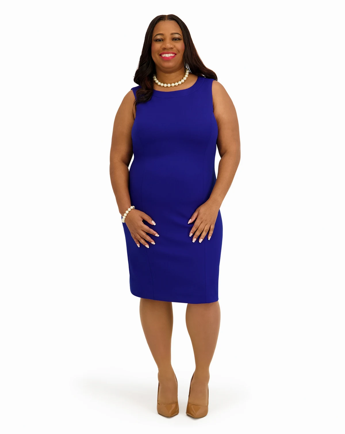 Women's Sleeveless Sheath Dress, Regular and Plus Size