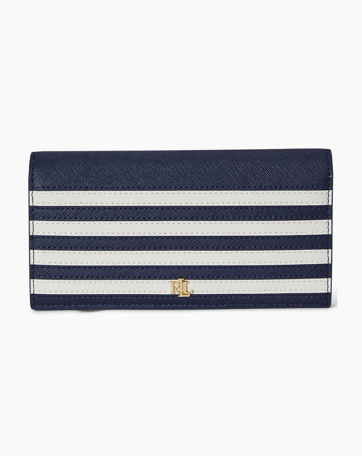 Crosshatch Leather Slim Snapped-Closure Wallet