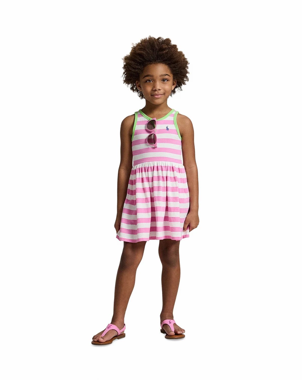 Girls' 2T-6X Striped Cotton Jersey Dress