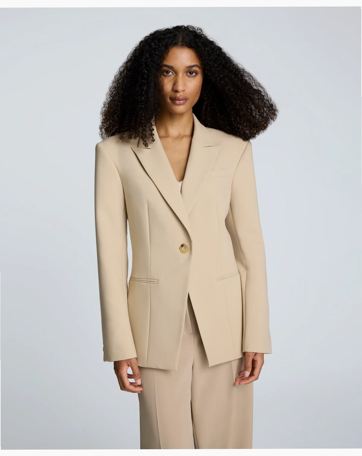 Women's Luxe Twill Slim One-Button Jacket