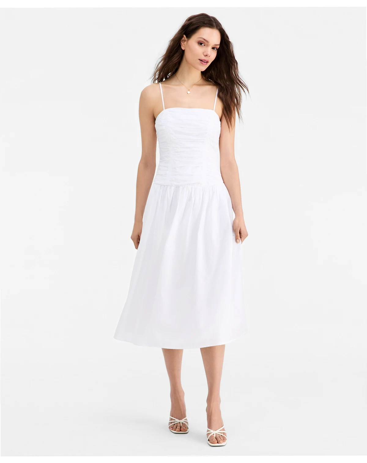 Women's Gathered-Bodice Fit & Flare Dress