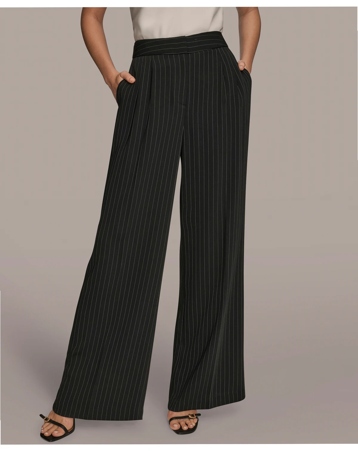 Women's Pinstripe Wide Leg Pants