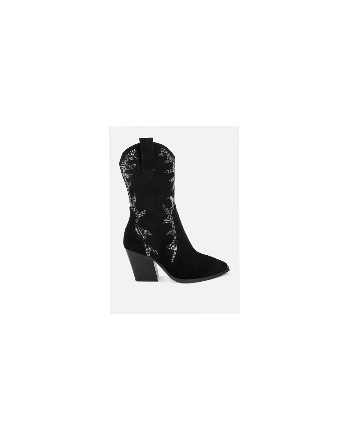 Rag and CO Womens Rambler Rhinestones Embellished Calf Boots