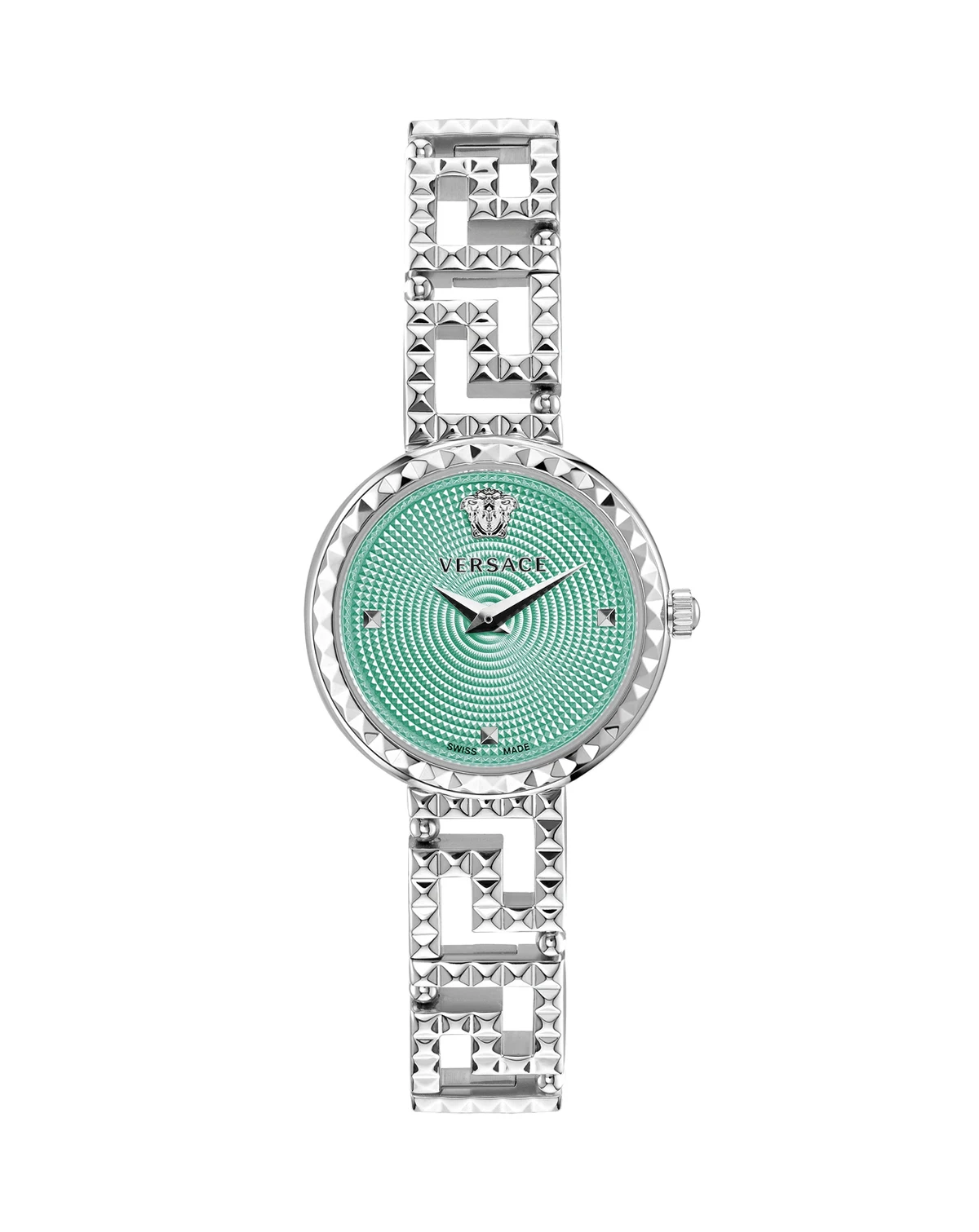 Women's Greca Goddess Silver Stainless Steel Bracelet Watch, 28mm