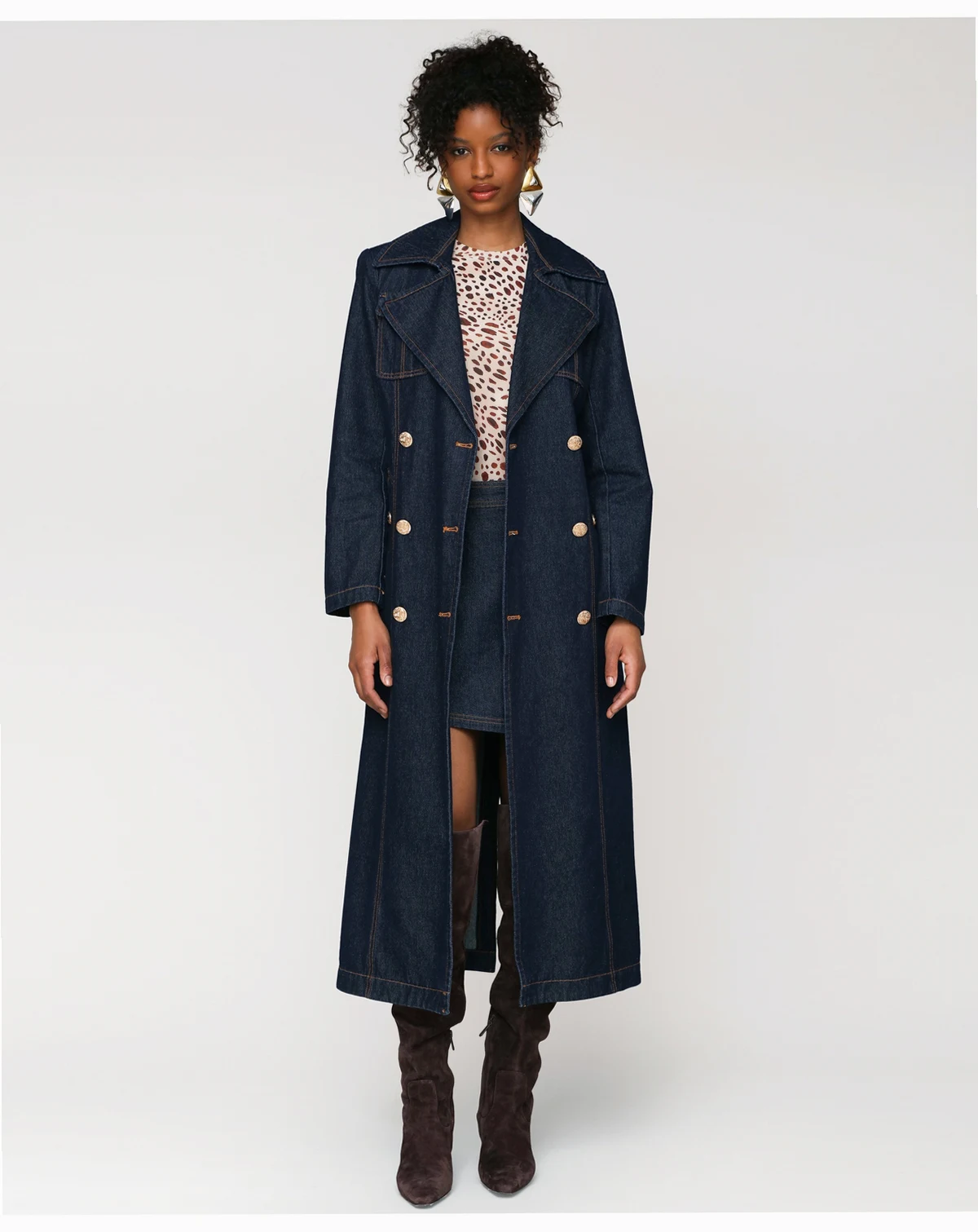 Women's Double-Breasted Belted Trench Coat