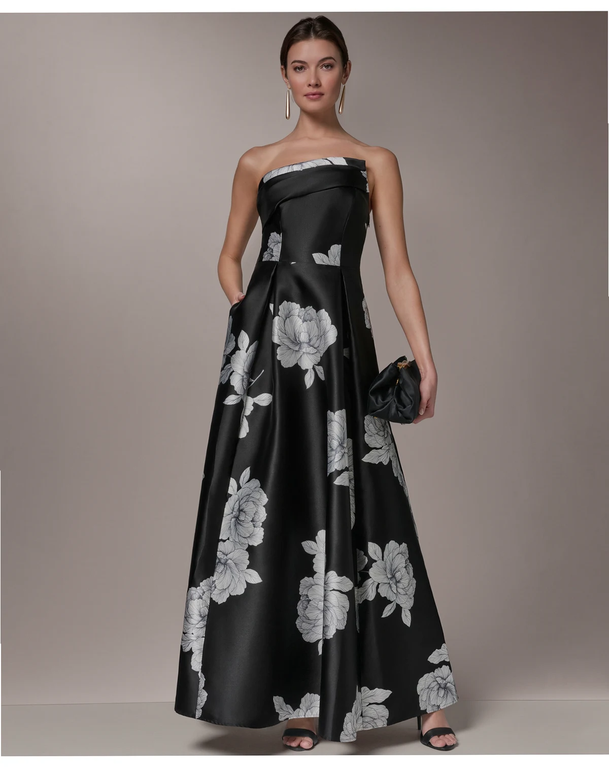 New York Petite One-Shoulder Sleeveless Dress