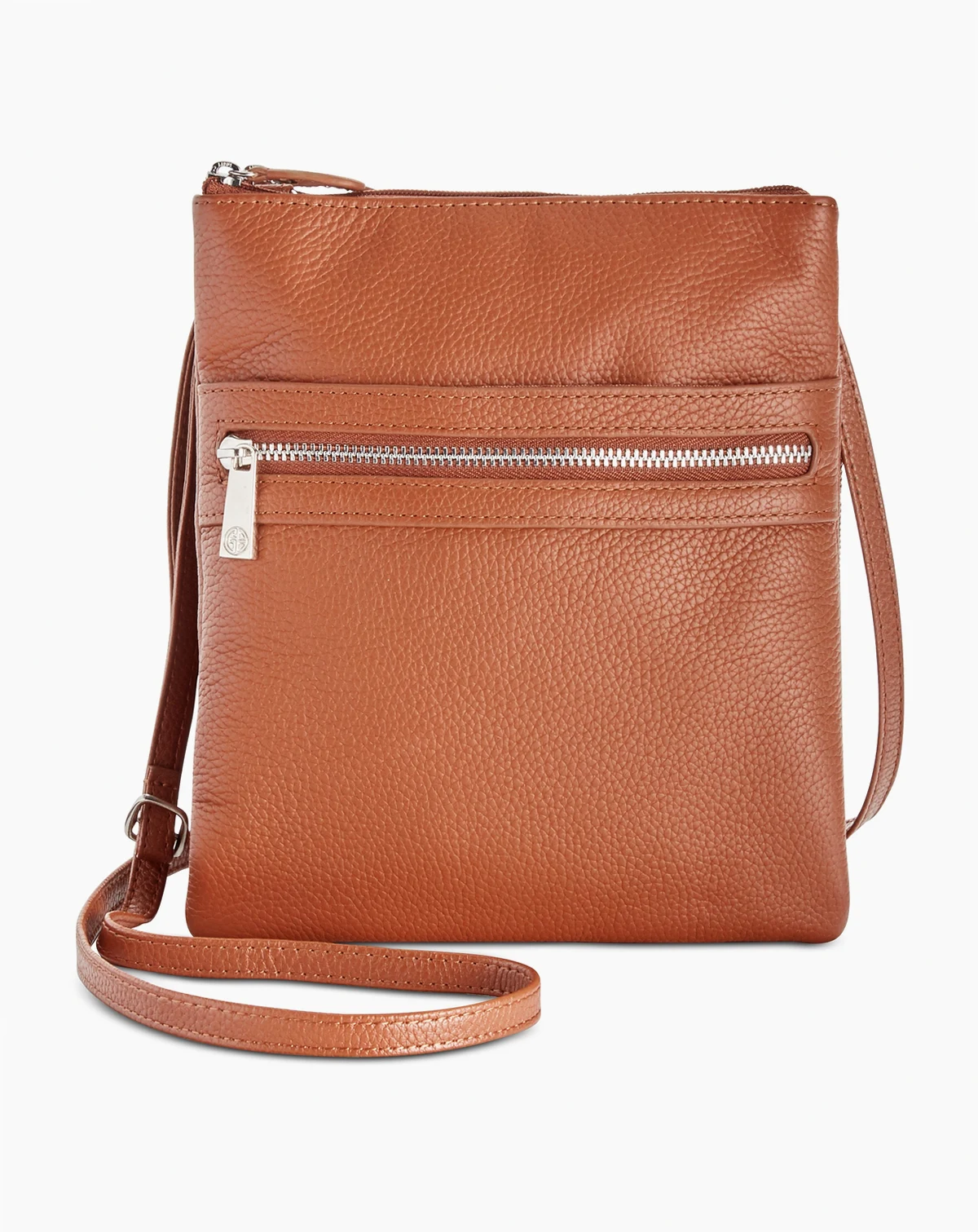 Triple-Zip Pebble Leather Dasher Crossbody, Exclusively at Macy's
