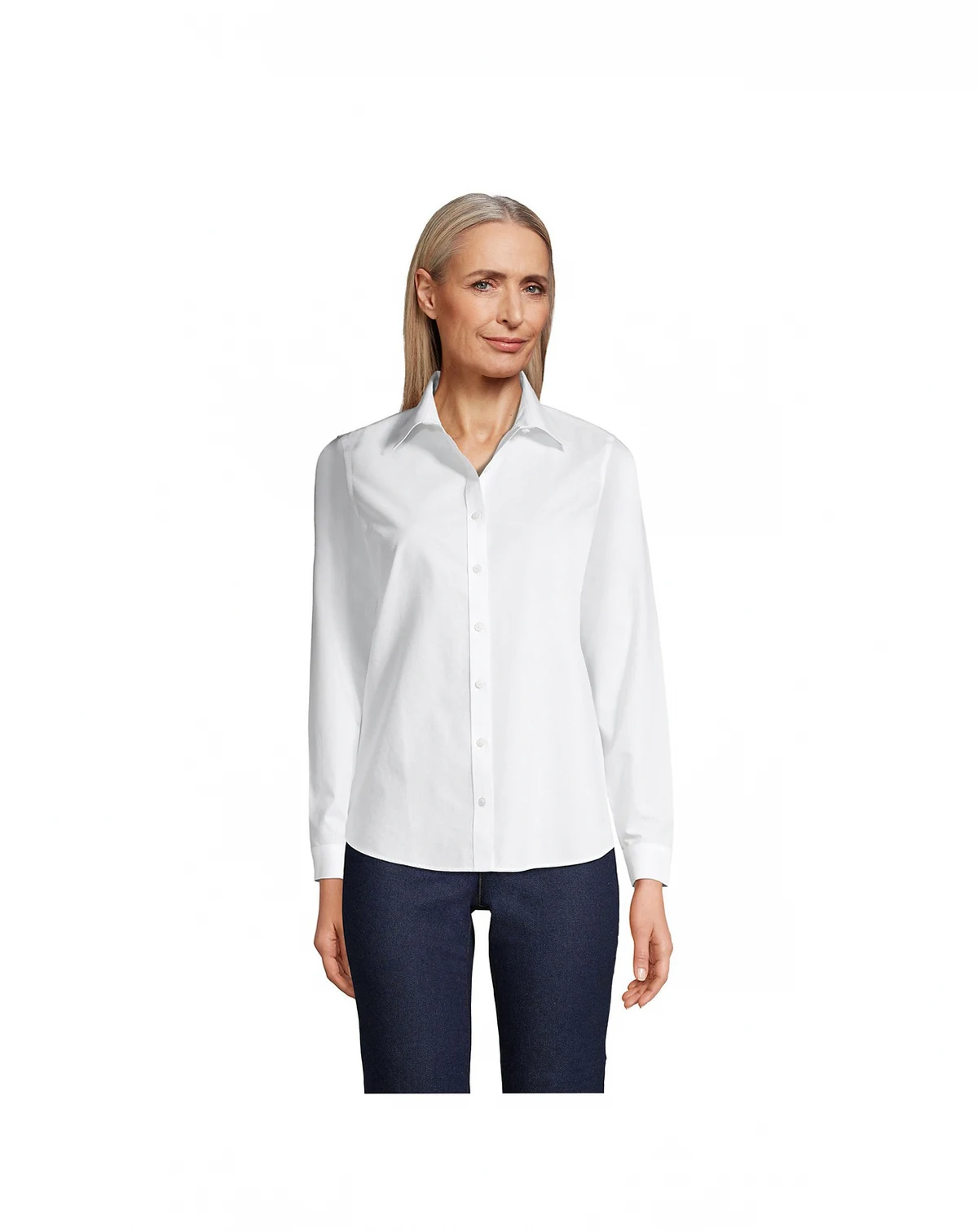 Petite No Iron Button Front Shirt