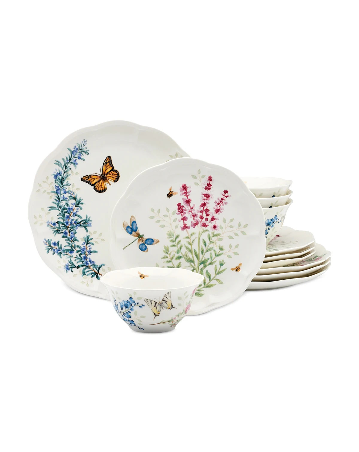 Butterfly Meadow Herbs 12 Pc. Dinnerware Set, Service for 4