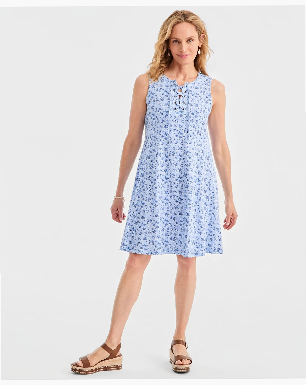 Women's Lace-Up Sleeveless Dress, Macy's Exclusive
