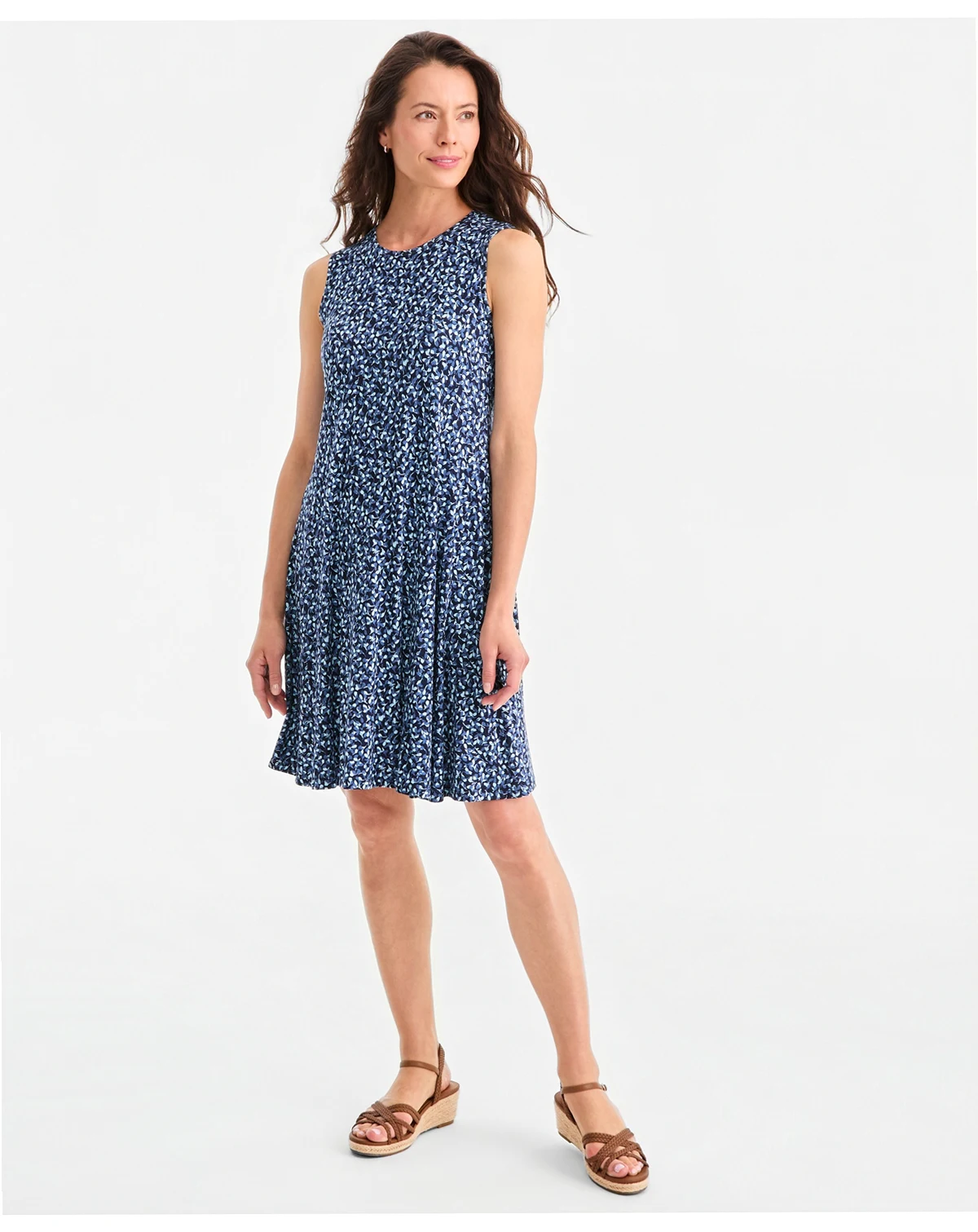 Women's Printed Sleeveless Knit Dress, Macy's Exclusive