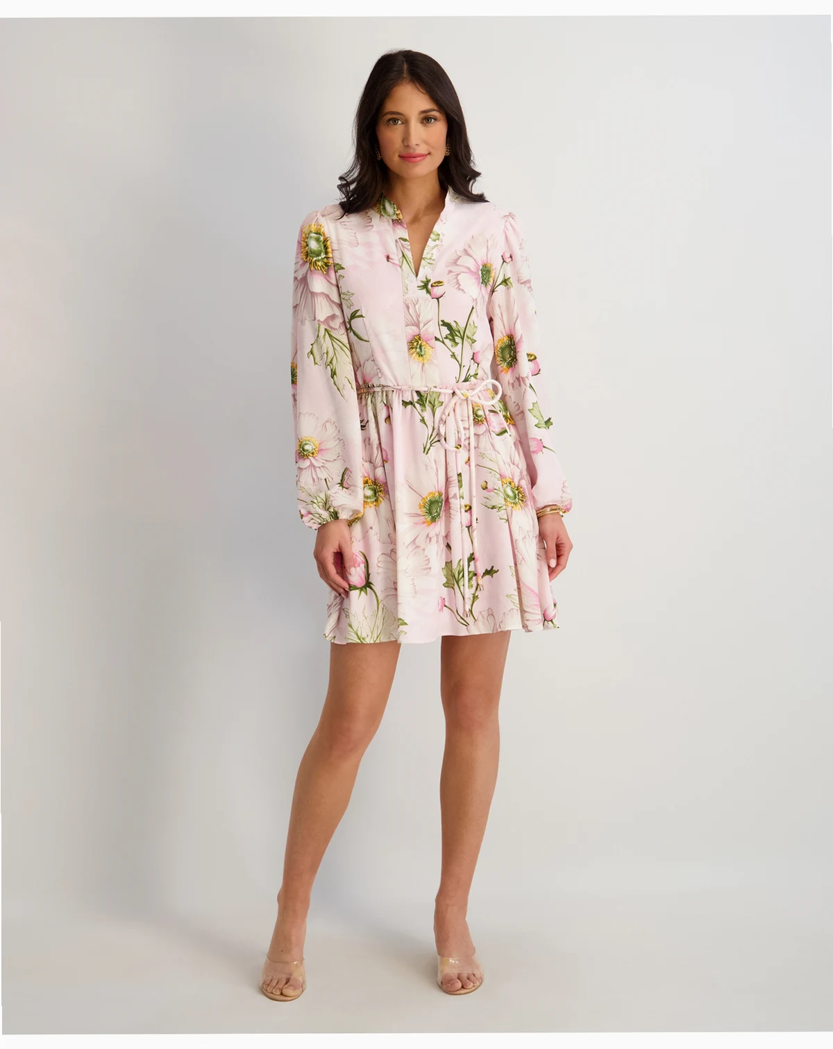 Women's Textured Woven V-Neck Dress