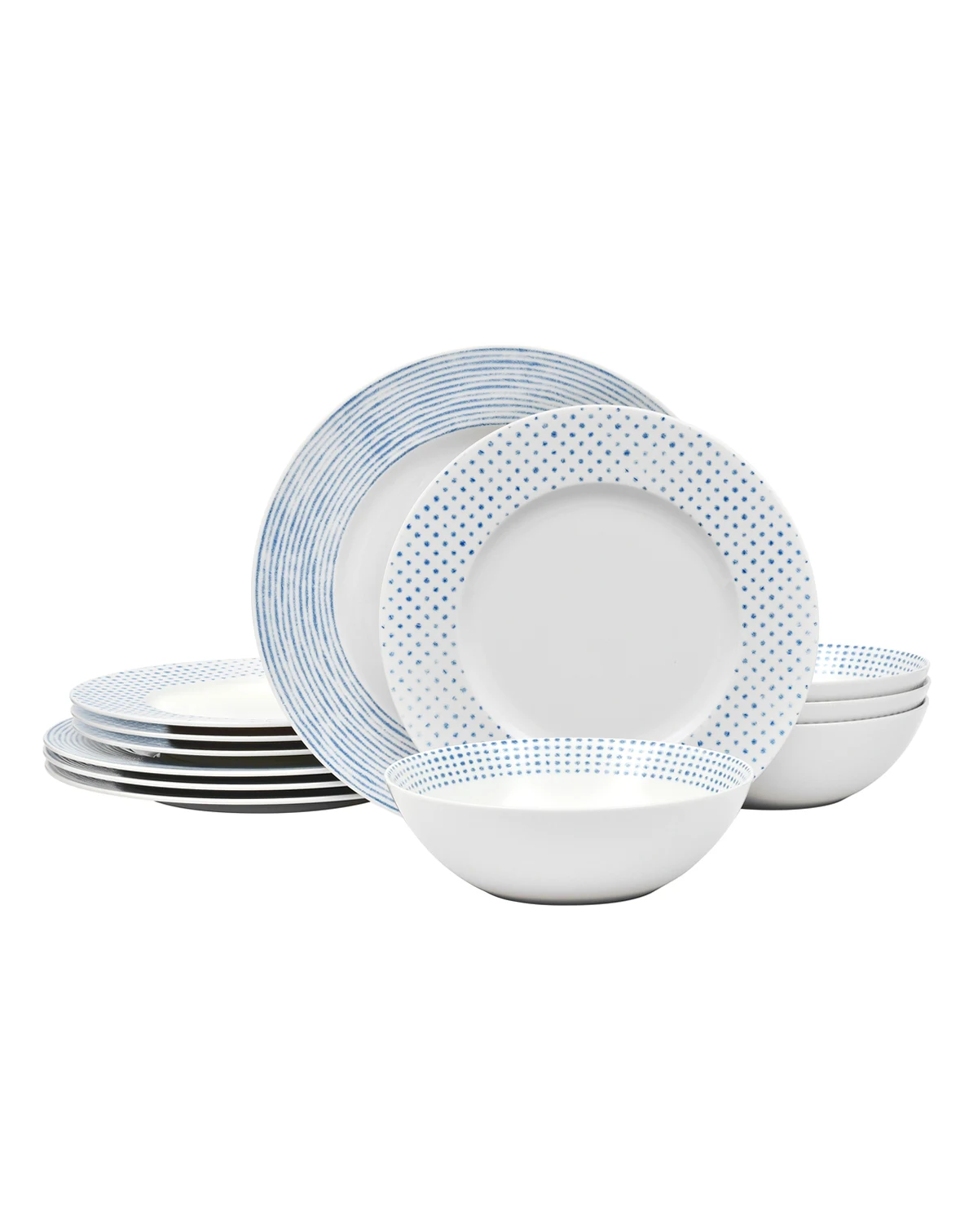 Hammock  Rim 12-Piece Dinnerware Set, Service for 4