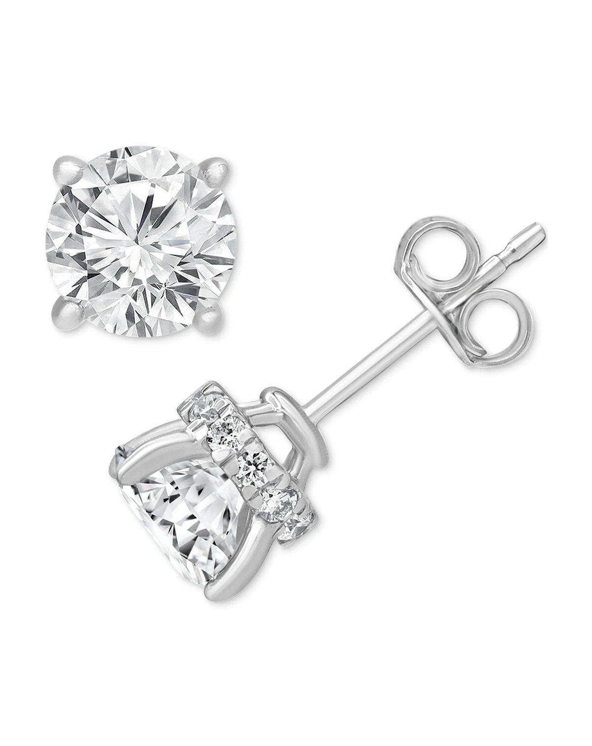 Certified Lab Grown Diamond Halo Stud Earrings (2-1/2 ct. t.w.) in 14k Gold