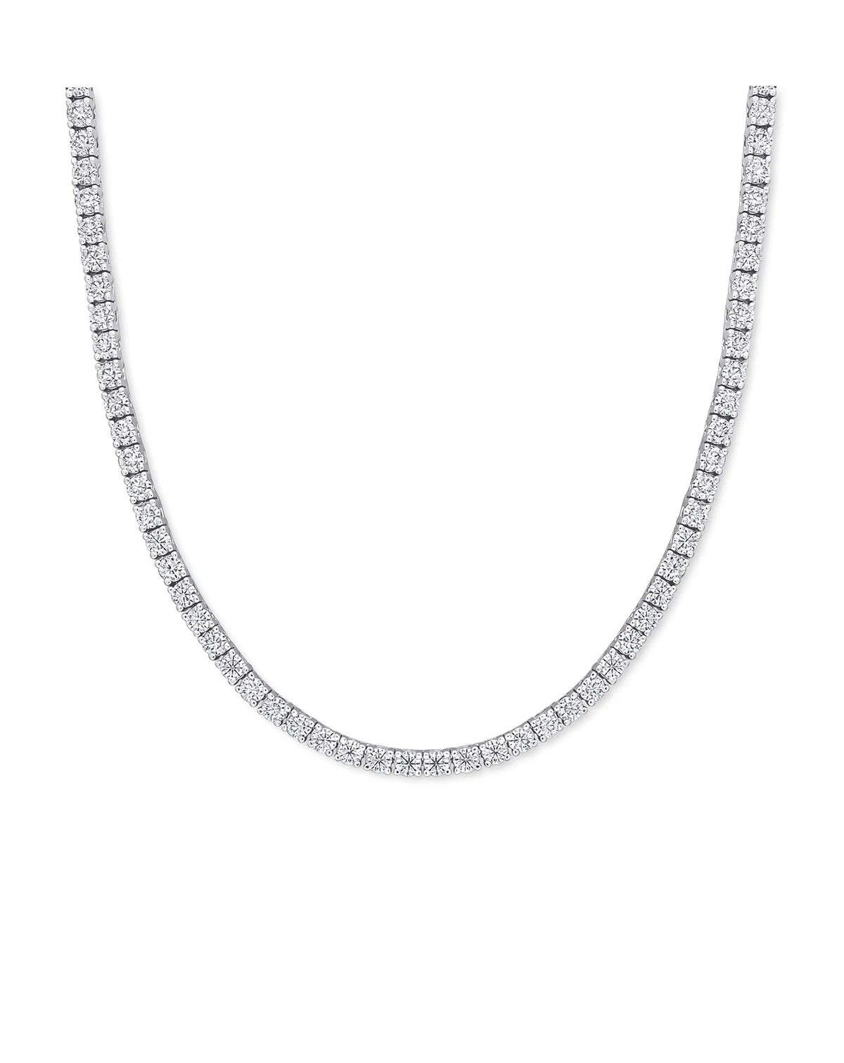 Lab-Grown Moissanite 17" Tennis Necklace (12-1/2 ct. t.w.) in Sterling Silver