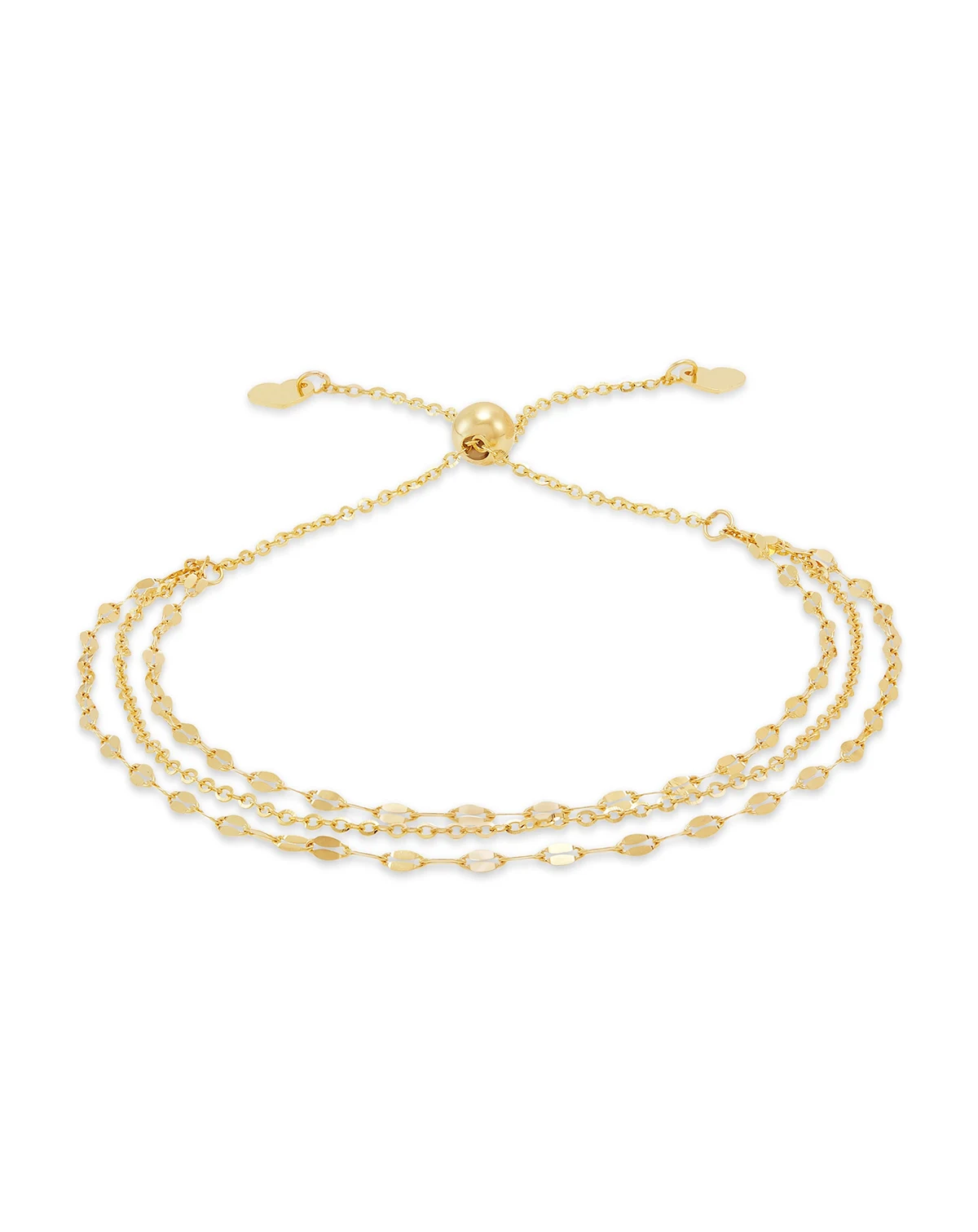 Triple Layer Bolo Bracelet in 10k Gold