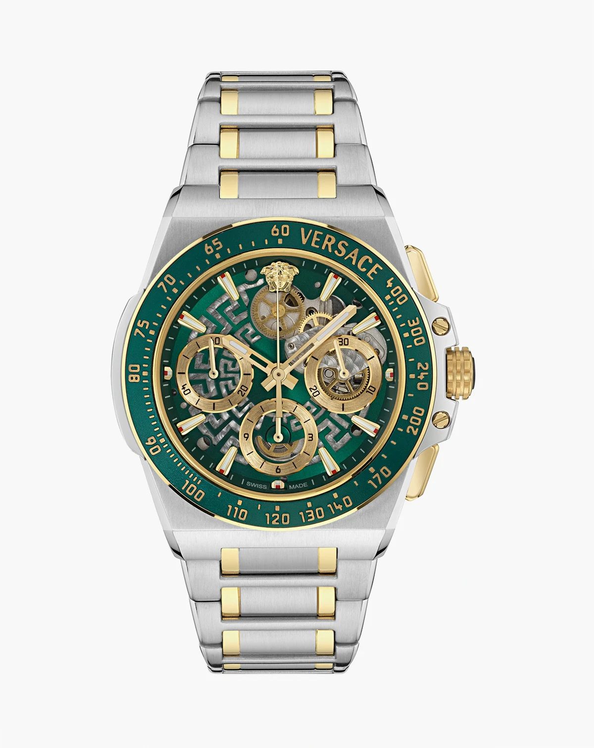 Men's Swiss Automatic Chronograph Greca Extreme Two-Tone Stainless Steel Bracelet Watch 43mm