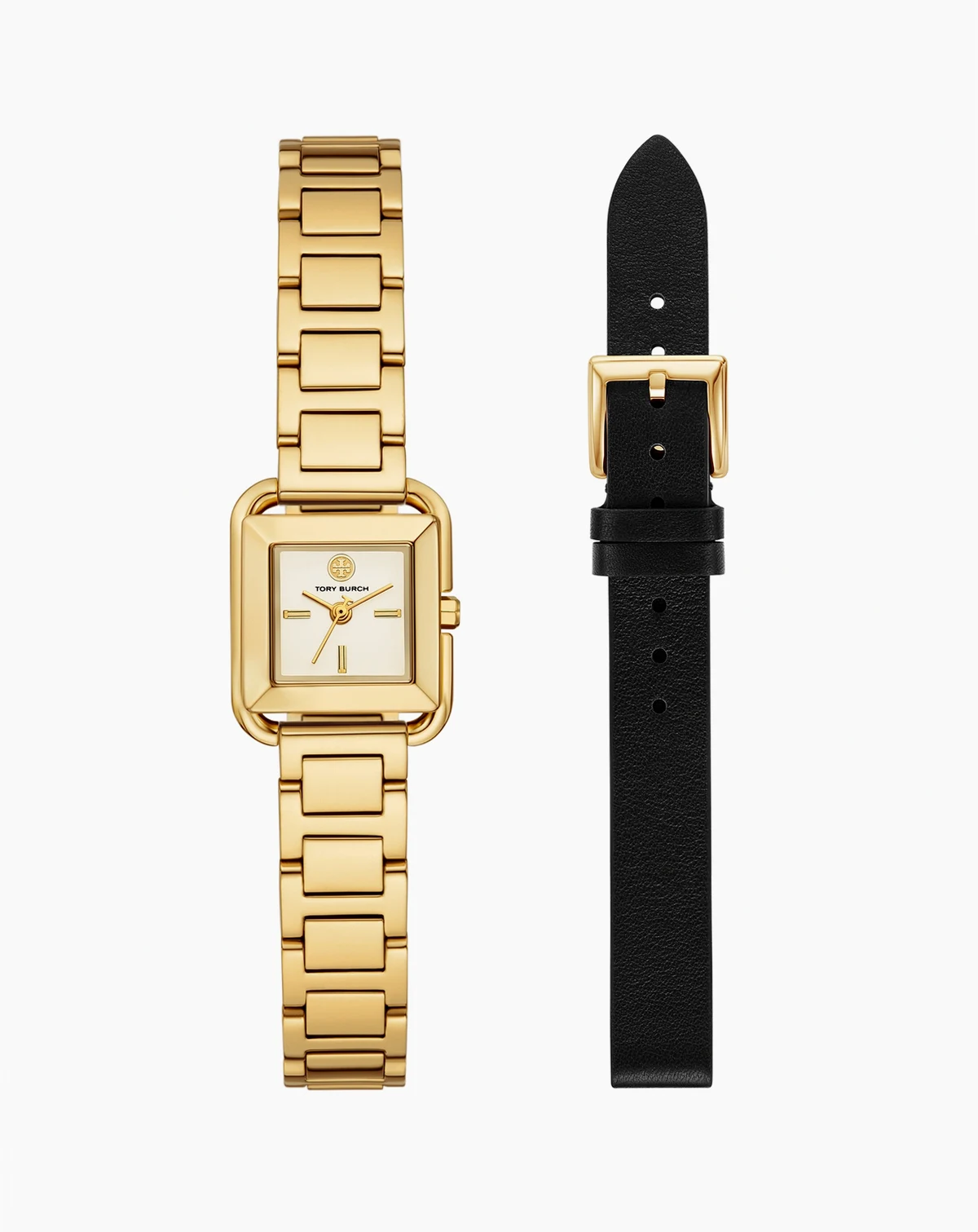 Women's The Kira Square Small Gift Set Quartz Three-Hand Gold Stainless Steel, 19mm