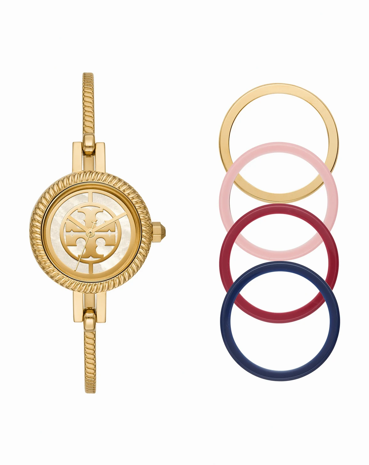 Women's Reva Gold-Tone Stainless Steel Bangle Bracelet Watch 27mm Gift Set