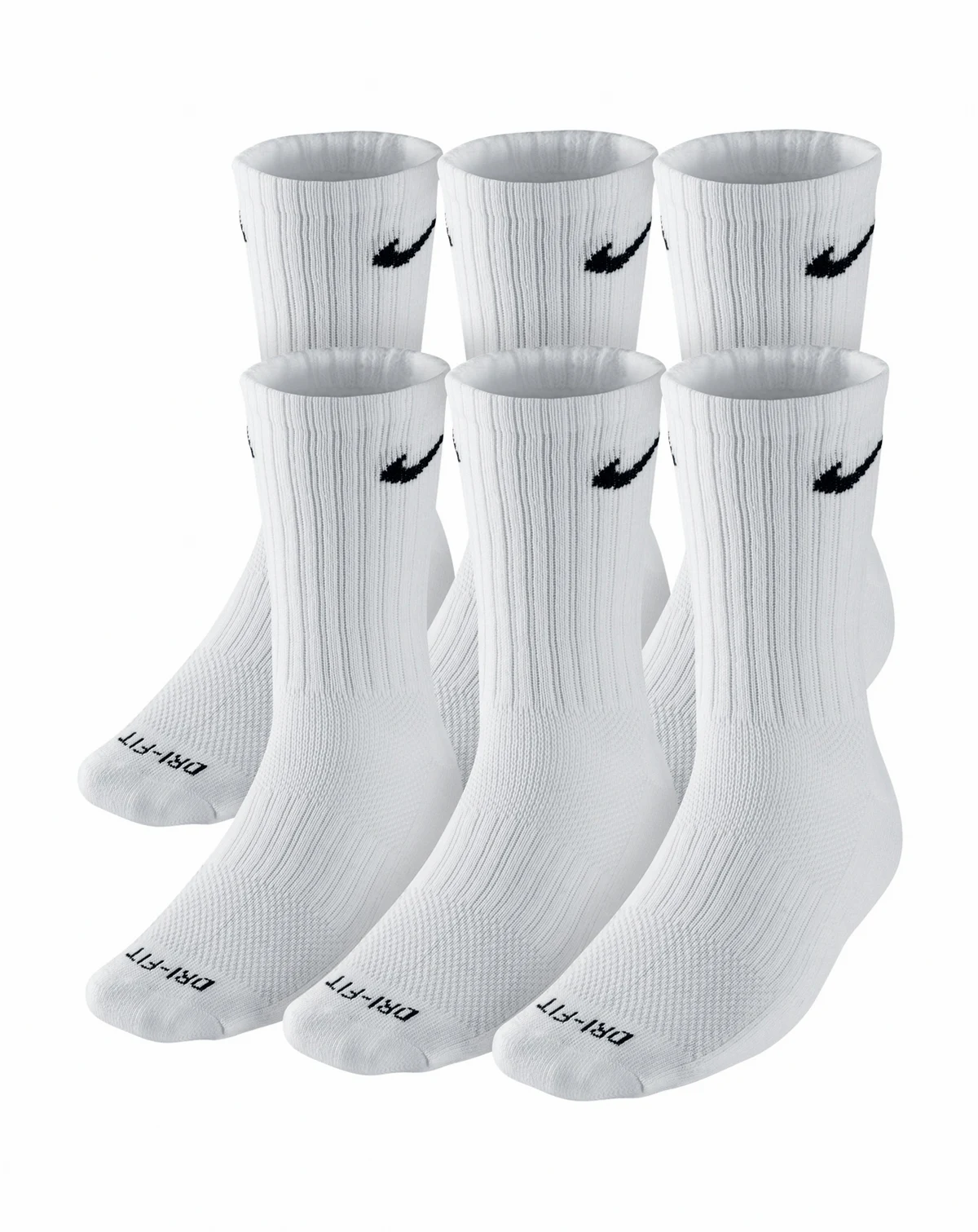 Unisex Everyday Plus Cushioned Training Crew Socks, 6-Pack